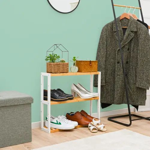 Bambus Wandregal - 60x54x15cm - Bad Küche Hängeregal Holz - Badregal Küchenregal Bambus Wandregal - 60x54x15cm - Bad Küche Hängeregal Holz - Badregal Küchenregal