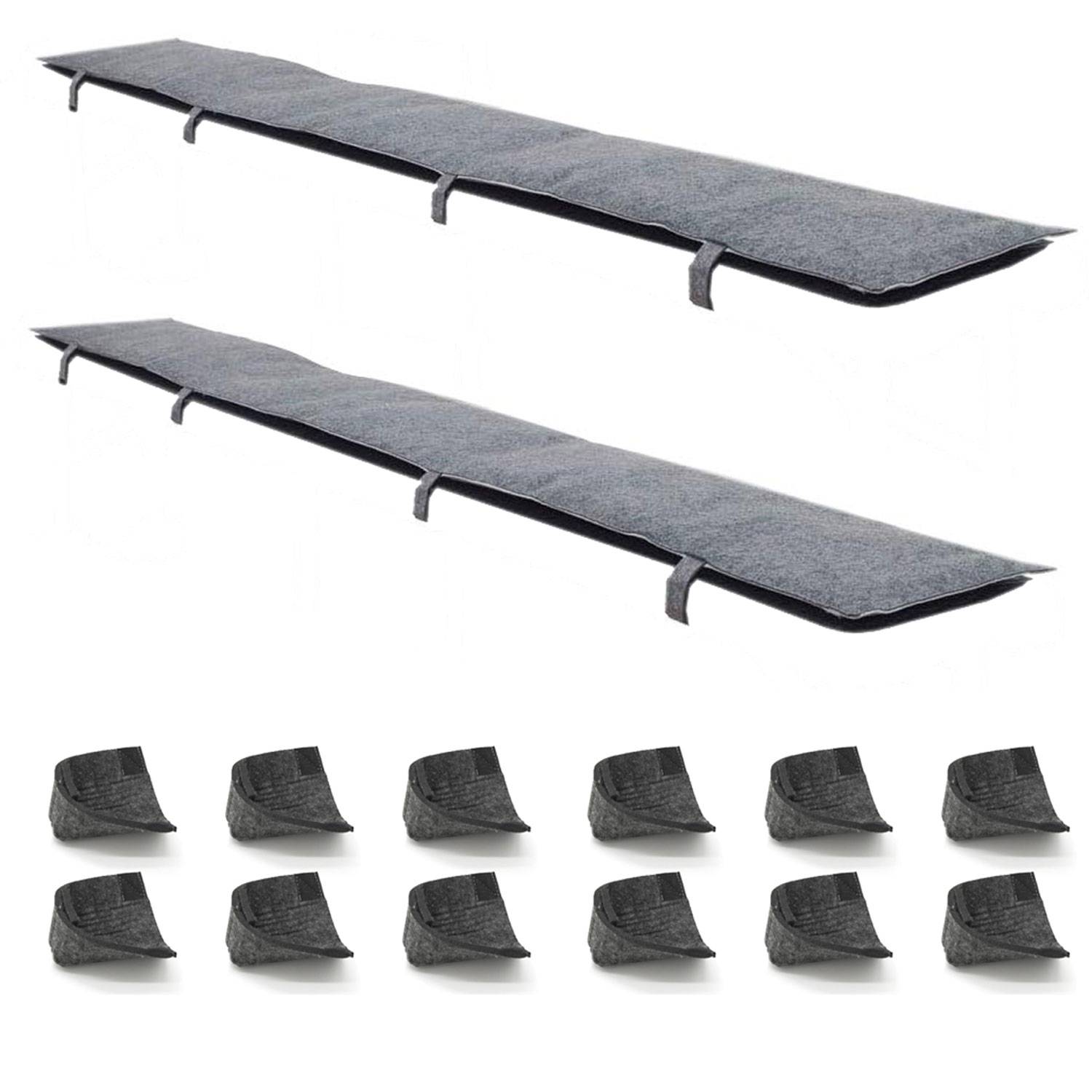 2er Set Bierbankauflage Filz 180x28cm mit Bodenschoner - 1cm Sitzkissen Garten