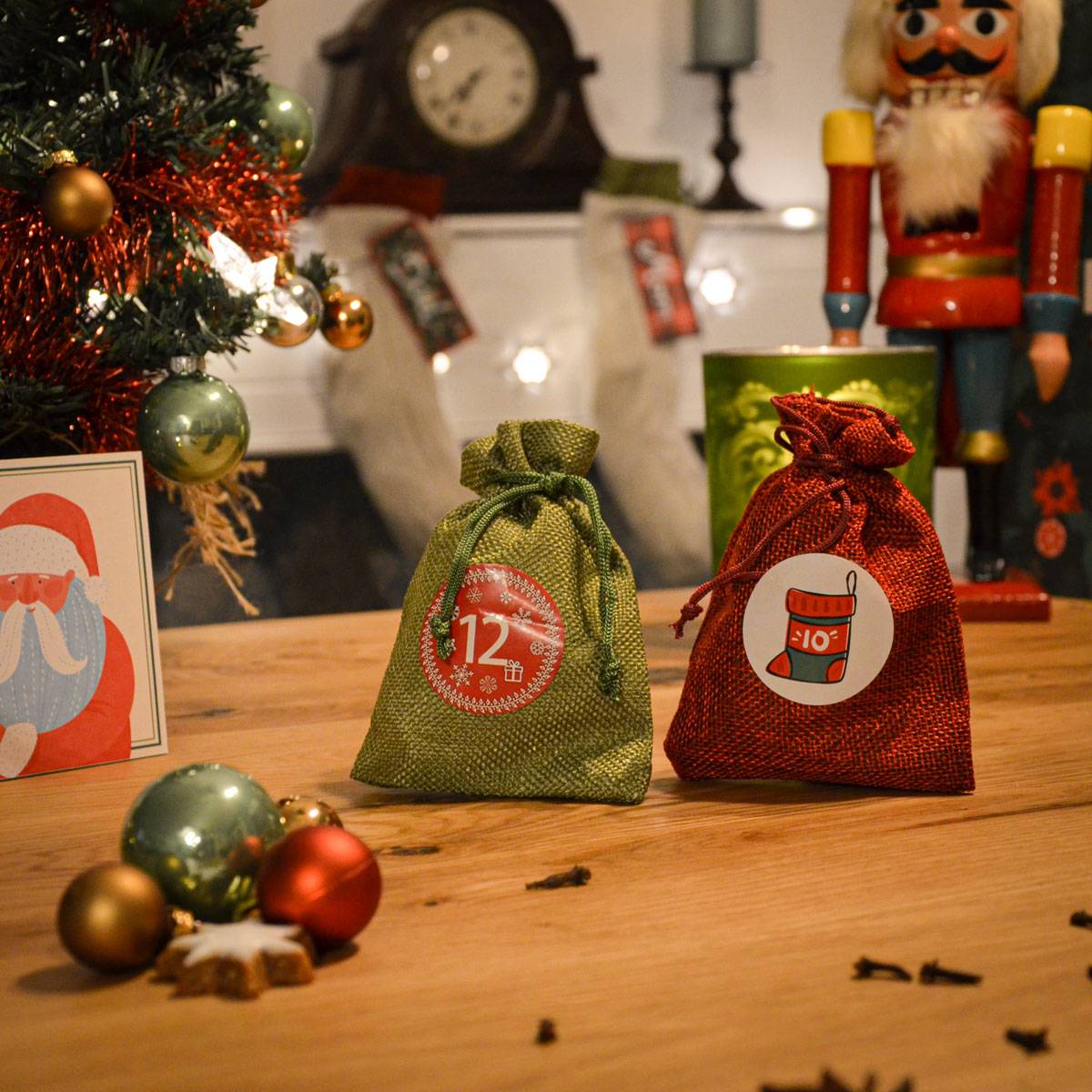 DIY Adventskalender zum Befüllen - 24 Geschenk Säckchen - Komplettes Bastelset