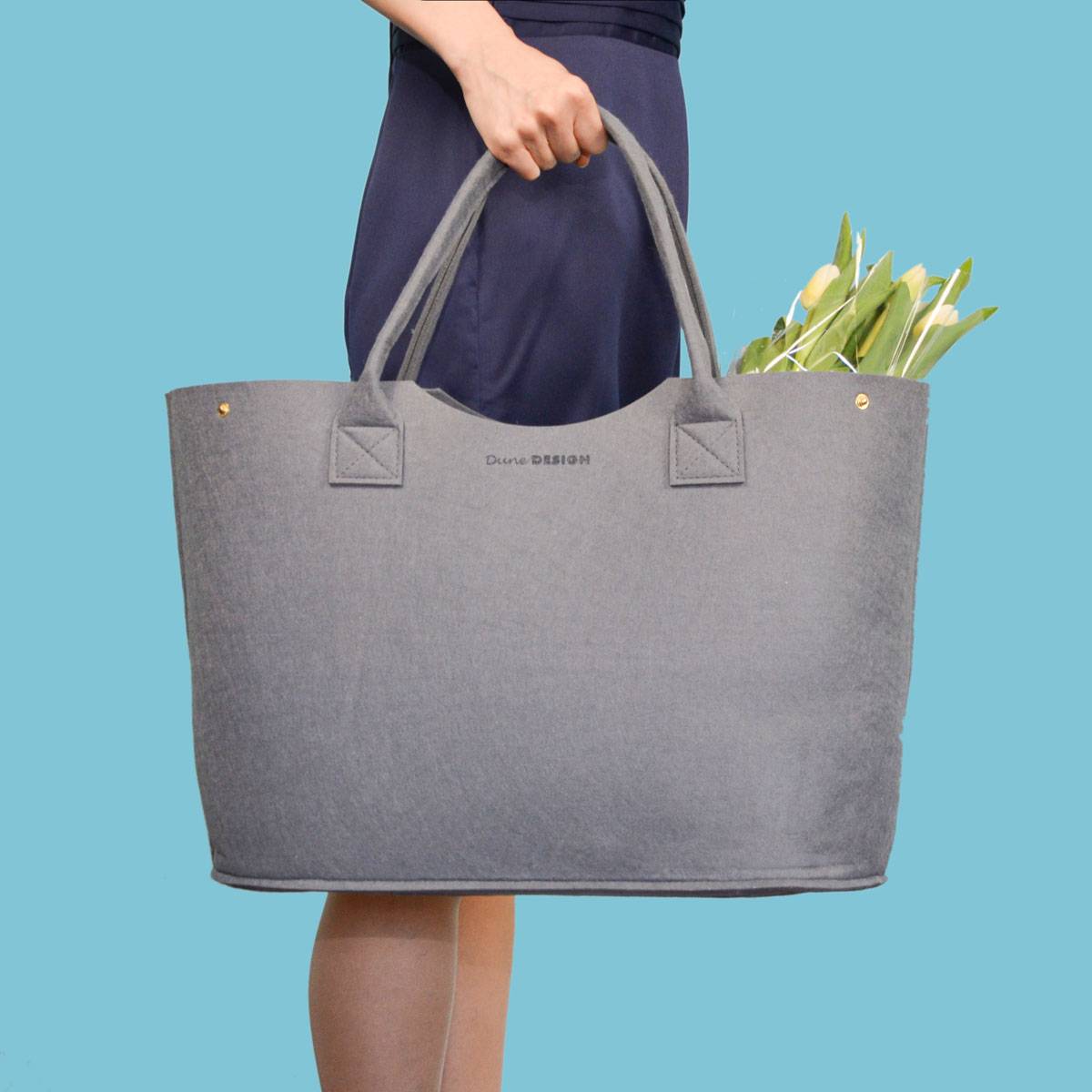 2-in-1 Erweiterbarer Filz Shopper 47x20x35cm XL Tasche Einkaufstasche Groß