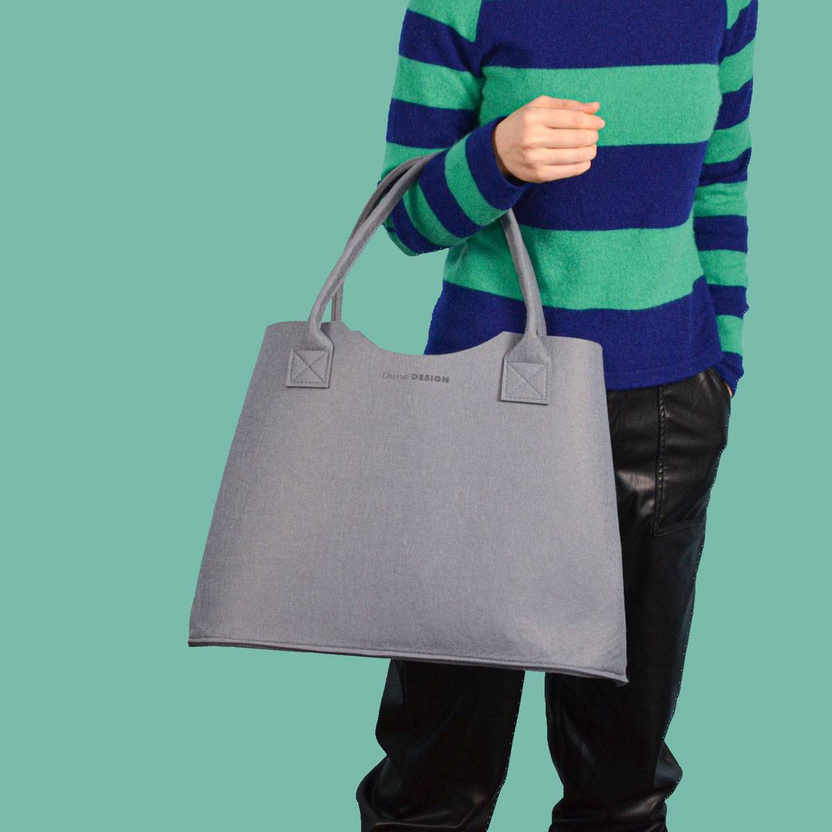 2-in-1 Erweiterbarer Filz Shopper 47x20x35cm XL Tasche Einkaufstasche Groß