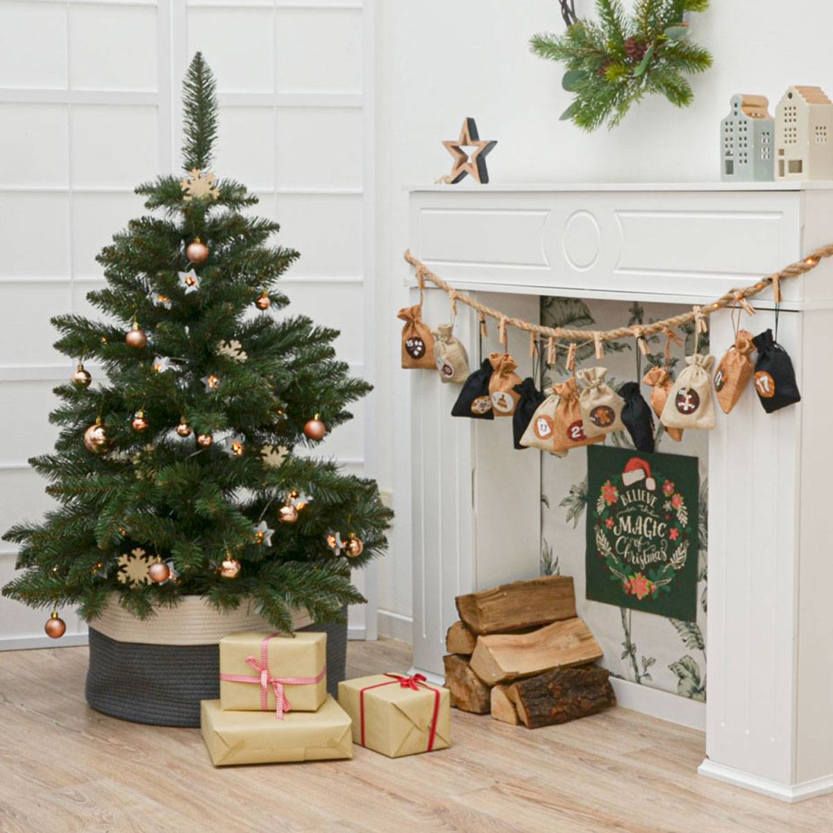 DIY Adventskalender zum Befüllen - 24 Geschenk Säckchen - Komplettes Bastelset