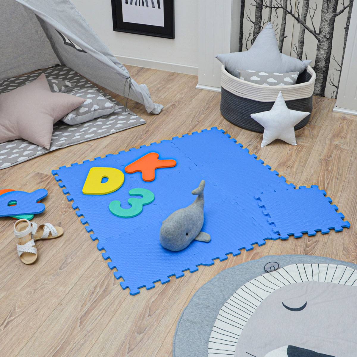 9 Teile Baby Kinder Puzzlematte ab Null - 30x30 Puzzle Spielmatte Krabbelmatte