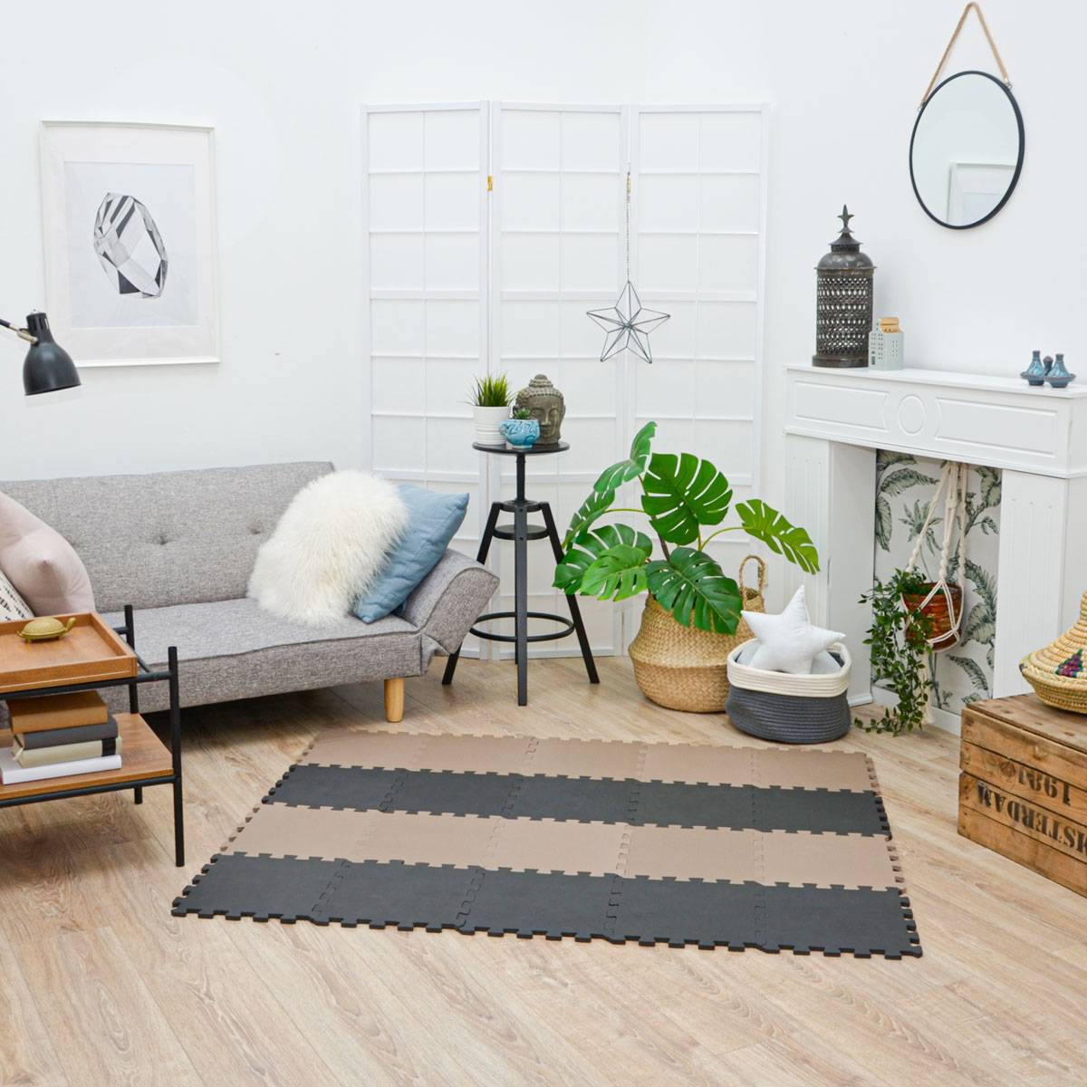 18 Teile Baby Kinder Puzzlematte ab Null - 30x30 Puzzle Spielmatte Krabbelmatte