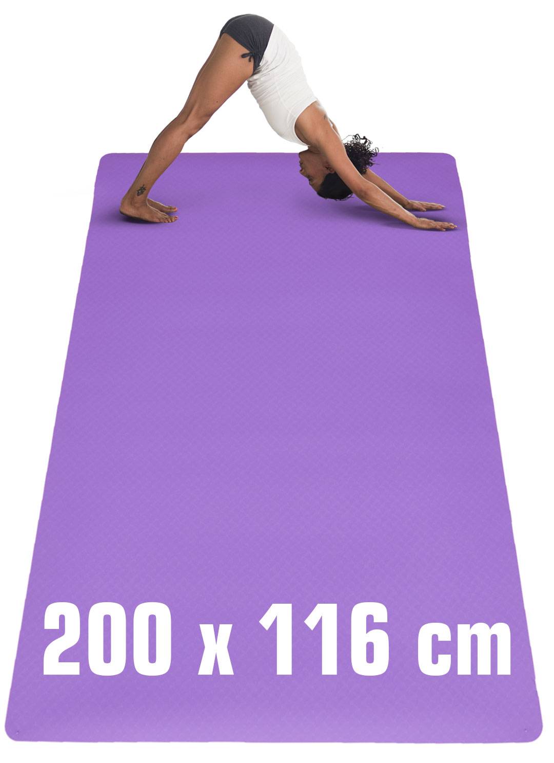 200x116 XXL Fitnessmatte - 6mm Extra Breite Yogamatte - Rutschfeste Sportmatte