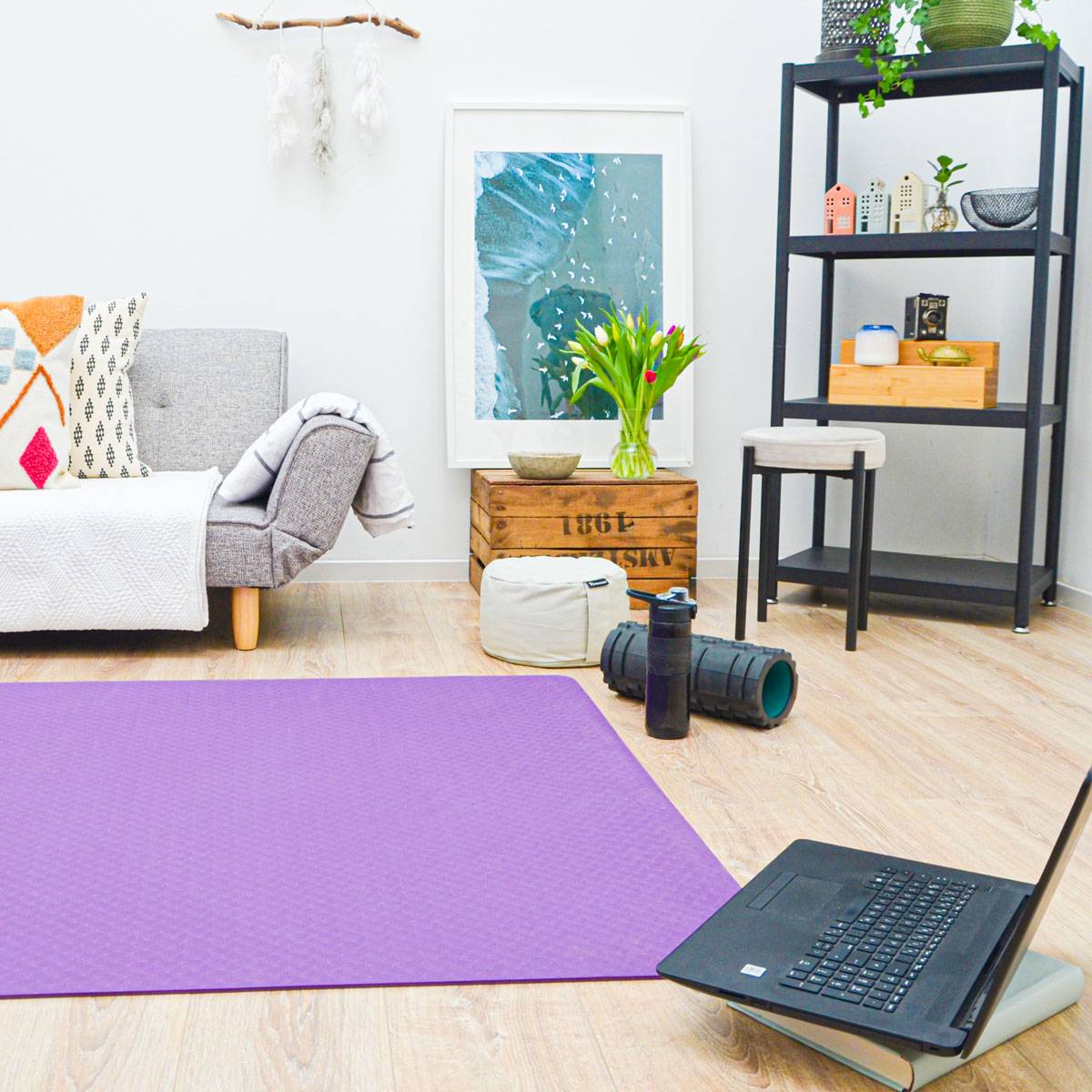 200x116 XXL Fitnessmatte - 6mm Extra Breite Yogamatte - Rutschfeste Sportmatte