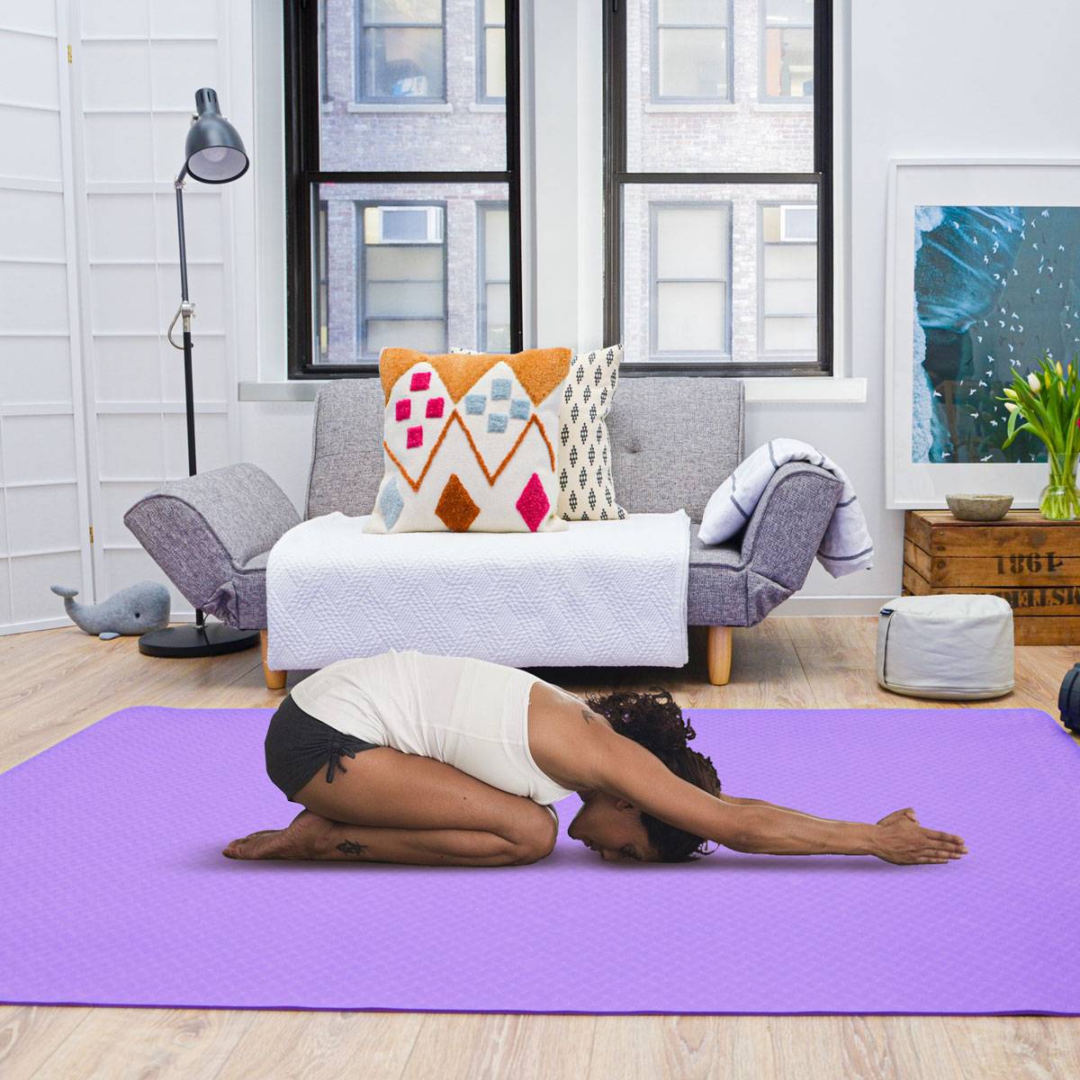 200x116 XXL Fitnessmatte - 6mm Extra Breite Yogamatte - Rutschfeste Sportmatte