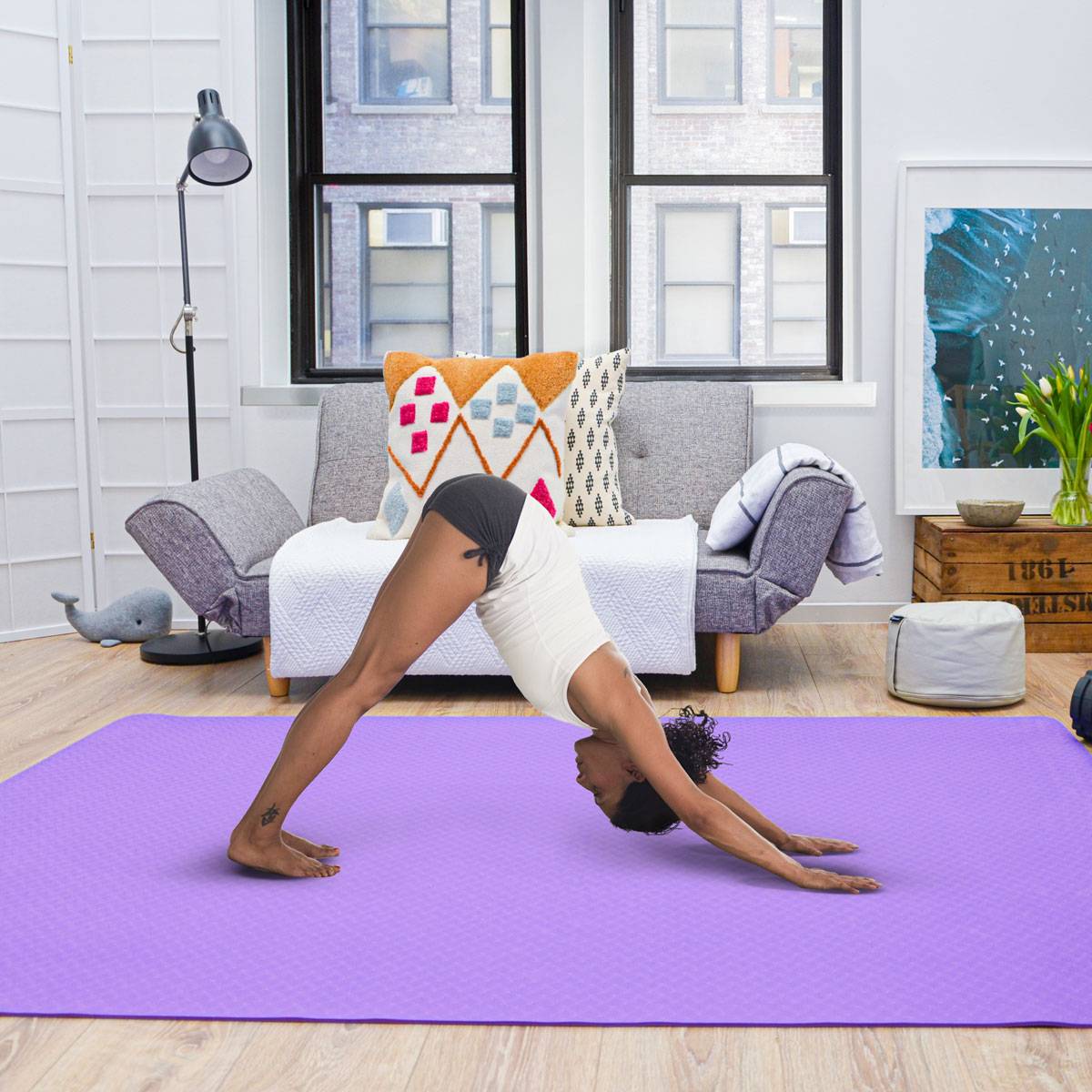 200x116 XXL Fitnessmatte - 6mm Extra Breite Yogamatte - Rutschfeste Sportmatte