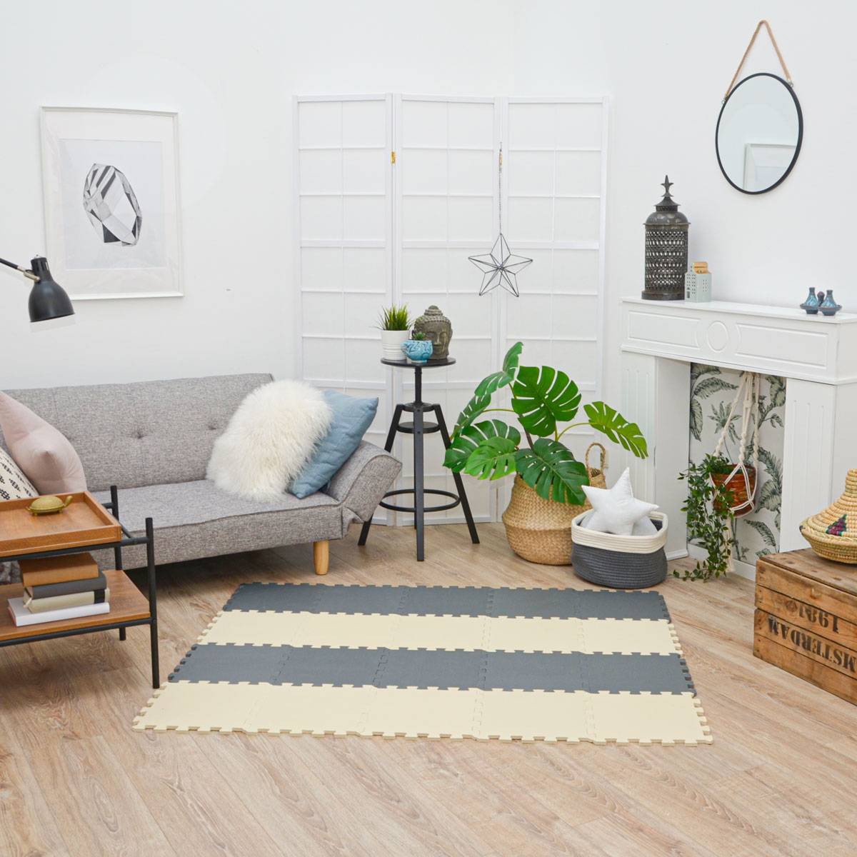 18 Teile Baby Kinder Puzzlematte ab Null - 30x30 Puzzle Spielmatte Krabbelmatte