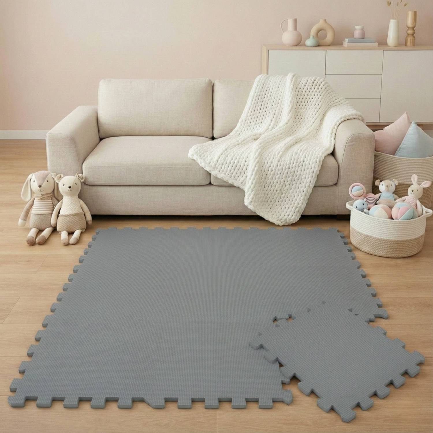 9 Teile Baby Kinder Puzzlematte ab Null - 30x30 Puzzle Spielmatte Krabbelmatte