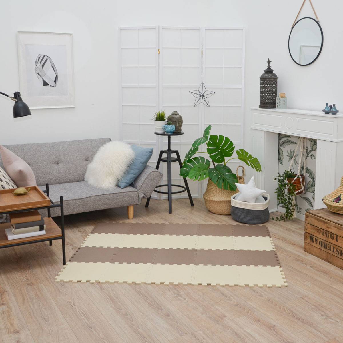 18 Teile Baby Kinder Puzzlematte ab Null - 30x30 Puzzle Spielmatte Krabbelmatte