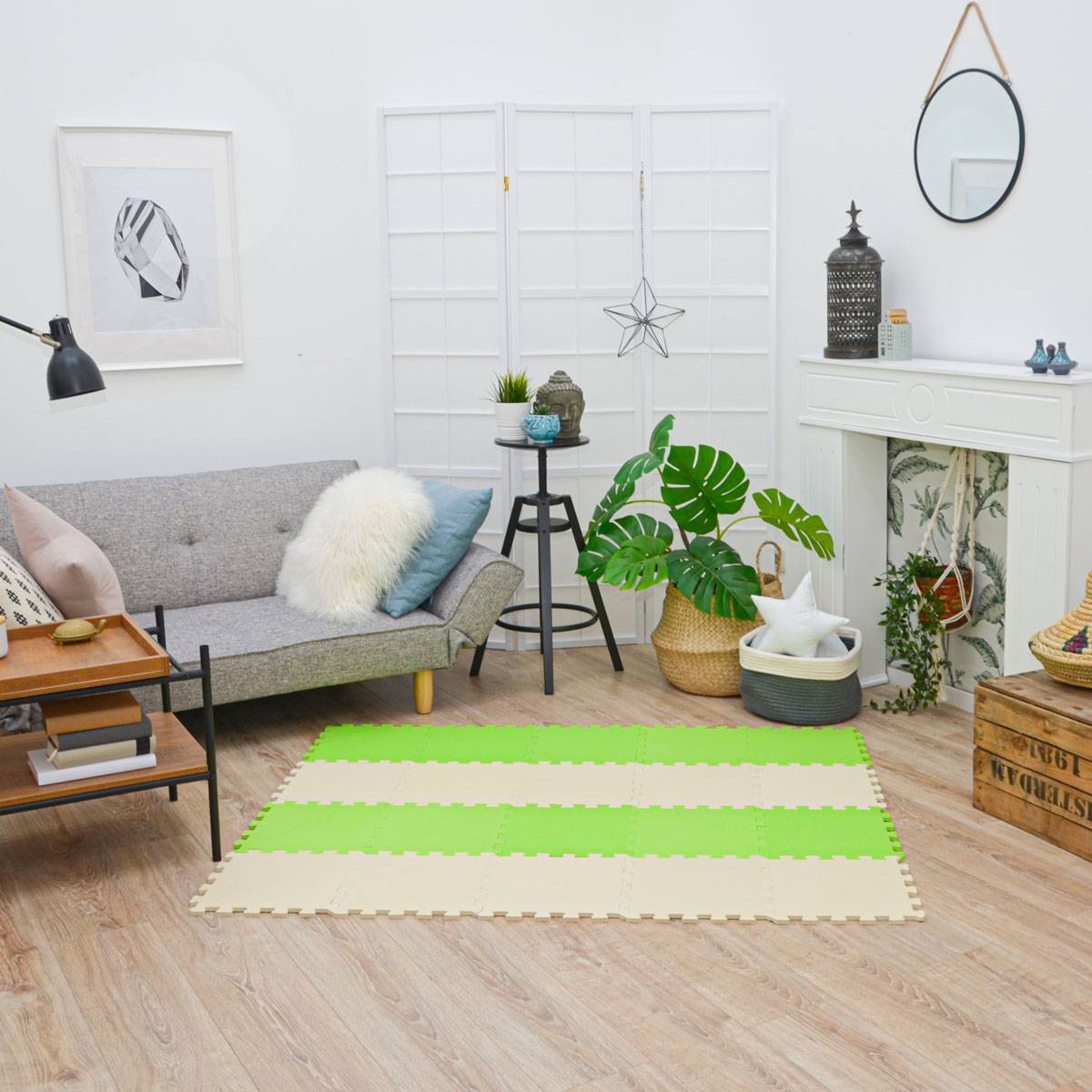 18 Teile Baby Kinder Puzzlematte ab Null - 30x30 Puzzle Spielmatte Krabbelmatte