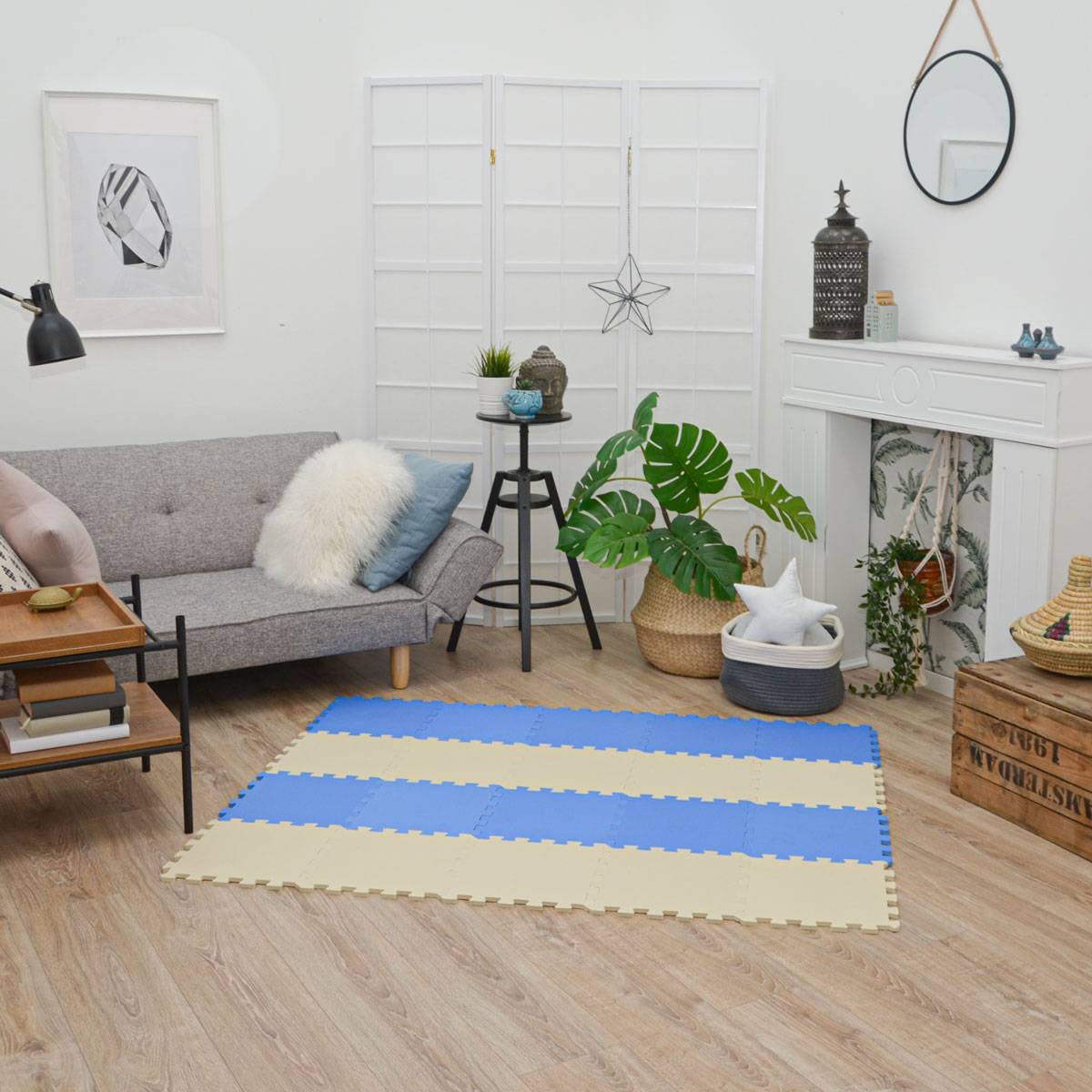 18 Teile Baby Kinder Puzzlematte ab Null - 30x30 Puzzle Spielmatte Krabbelmatte