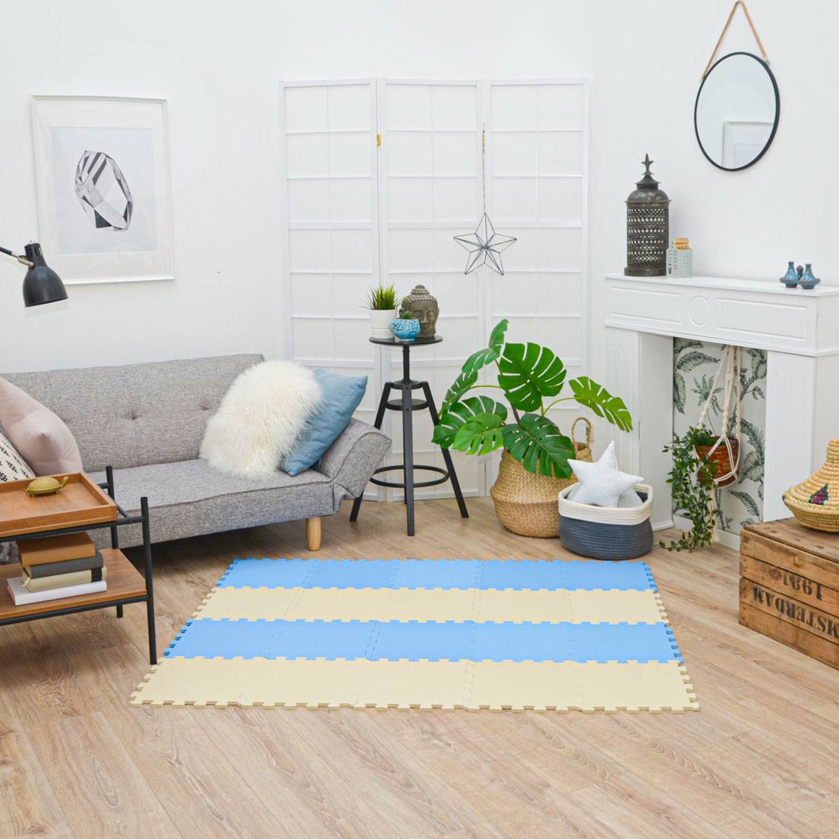 18 Teile Baby Kinder Puzzlematte ab Null - 30x30 Puzzle Spielmatte Krabbelmatte