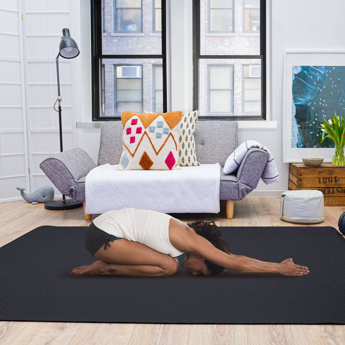 200x116 XXL Fitnessmatte - 6mm Extra Breite Yogamatte - Rutschfeste Sportmatte