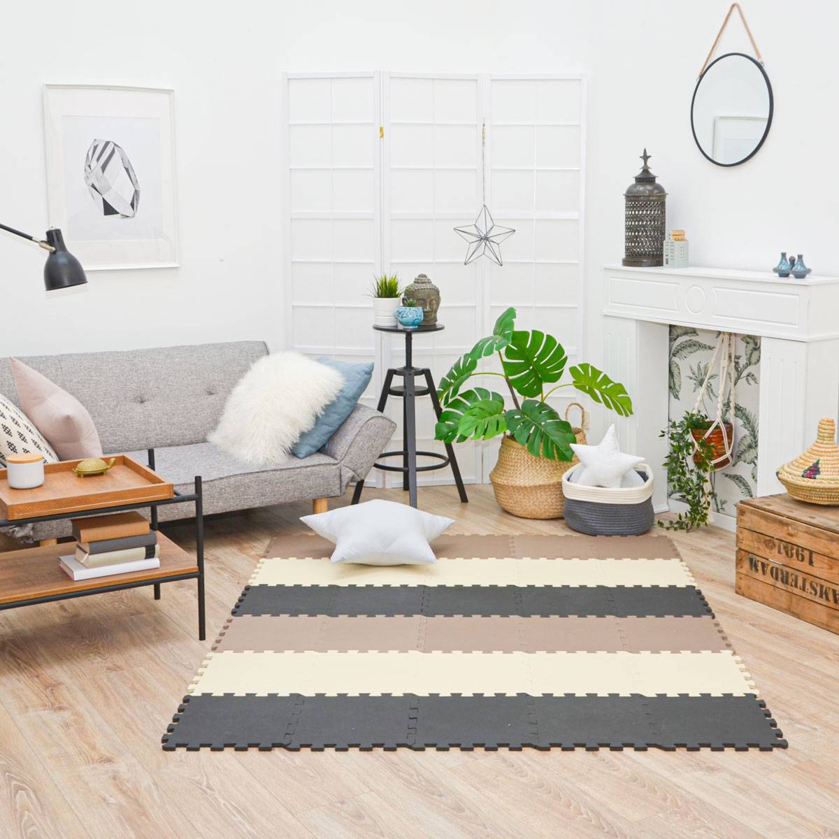 27 Teile Baby Kinder Puzzlematte ab Null - 30x30 Puzzle Spielmatte Krabbelmatte