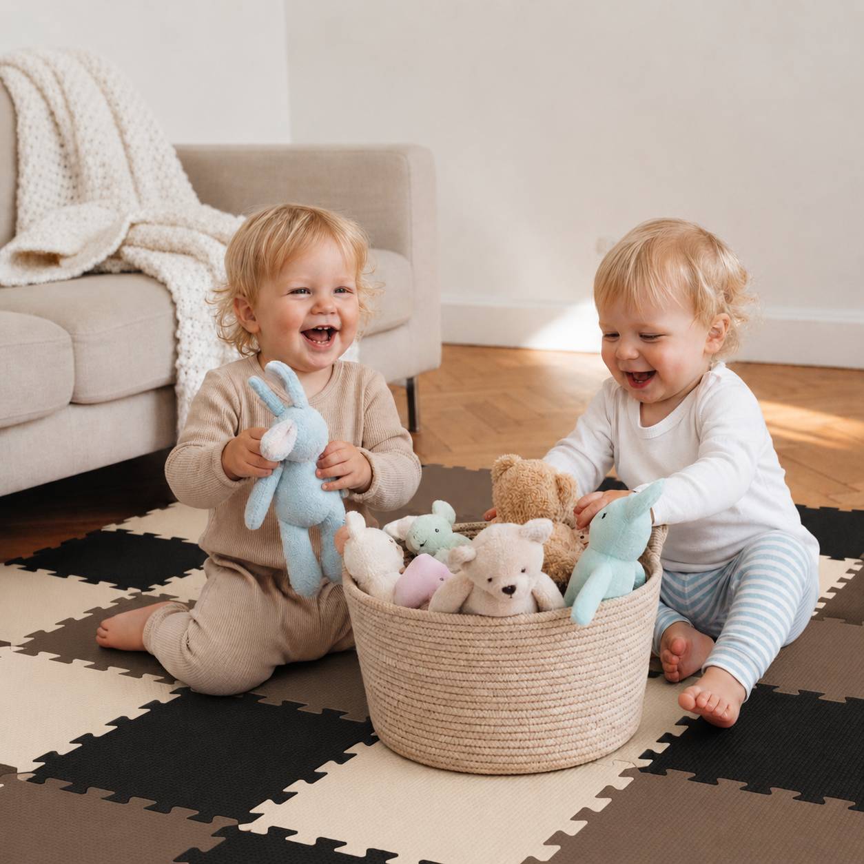 27 Teile Baby Kinder Puzzlematte ab Null - 30x30 Puzzle Spielmatte Krabbelmatte