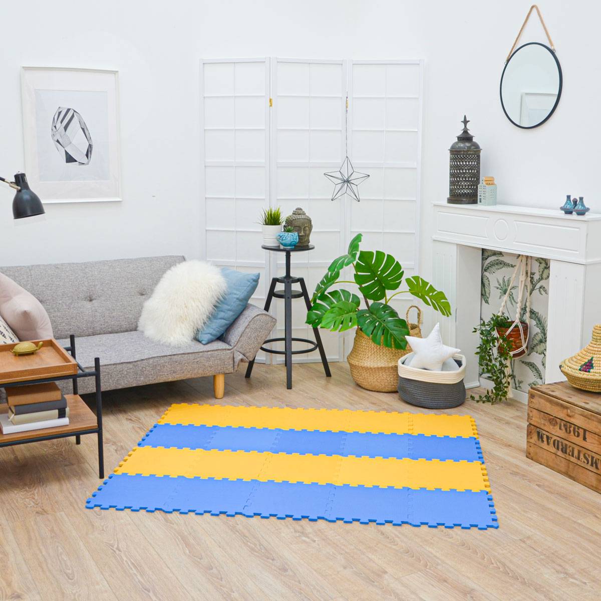 18 Teile Baby Kinder Puzzlematte ab Null - 30x30 Puzzle Spielmatte Krabbelmatte