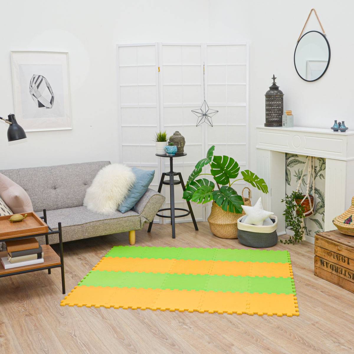 18 Teile Baby Kinder Puzzlematte ab Null - 30x30 Puzzle Spielmatte Krabbelmatte