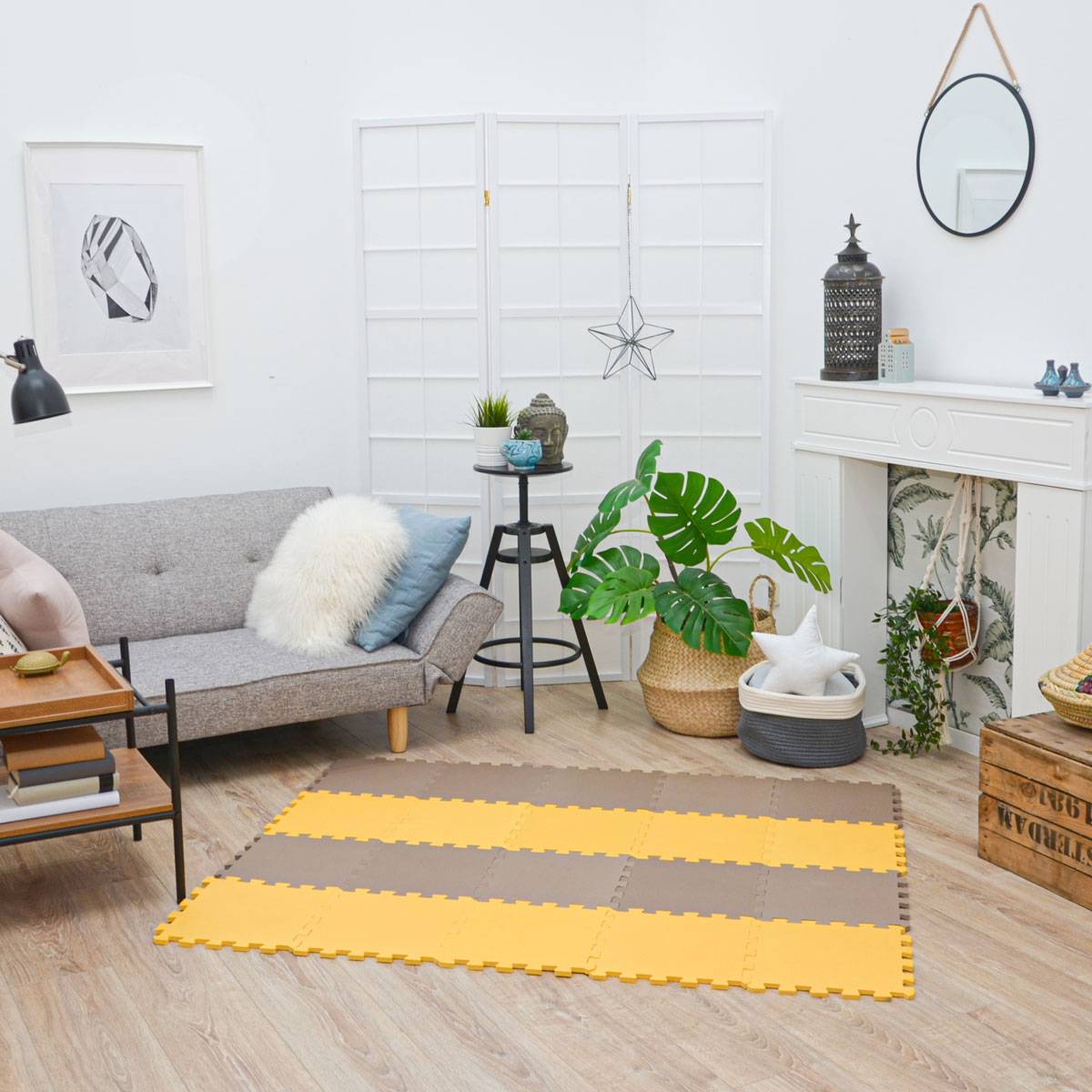 18 Teile Baby Kinder Puzzlematte ab Null - 30x30 Puzzle Spielmatte Krabbelmatte