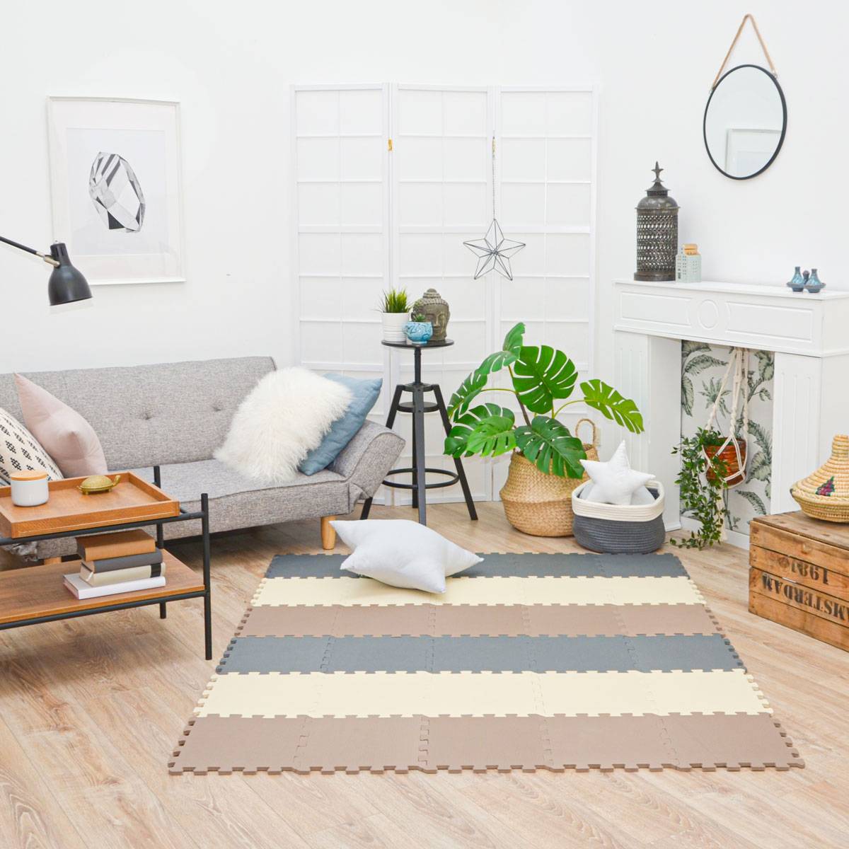 27 Teile Baby Kinder Puzzlematte ab Null - 30x30 Puzzle Spielmatte Krabbelmatte