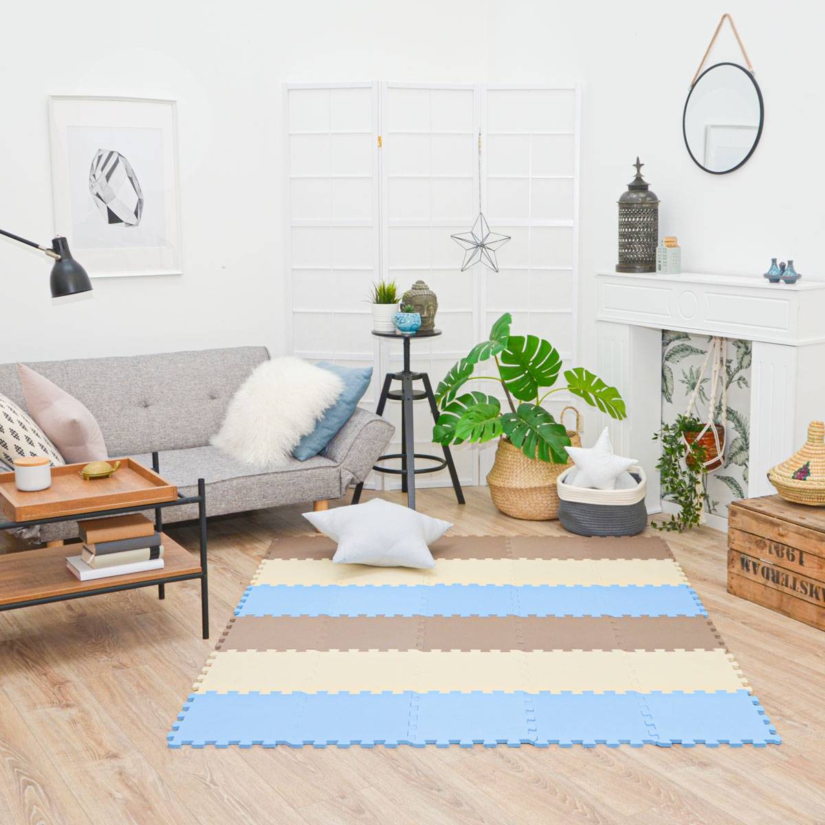 27 Teile Baby Kinder Puzzlematte ab Null - 30x30 Puzzle Spielmatte Krabbelmatte