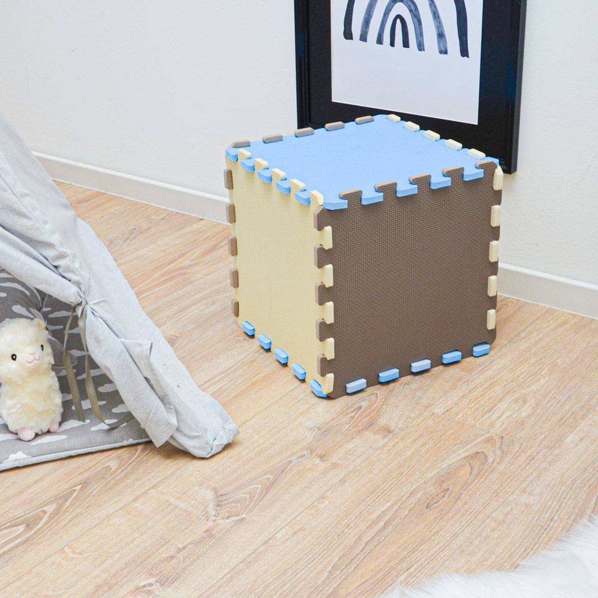 27 Teile Baby Kinder Puzzlematte ab Null - 30x30 Puzzle Spielmatte Krabbelmatte