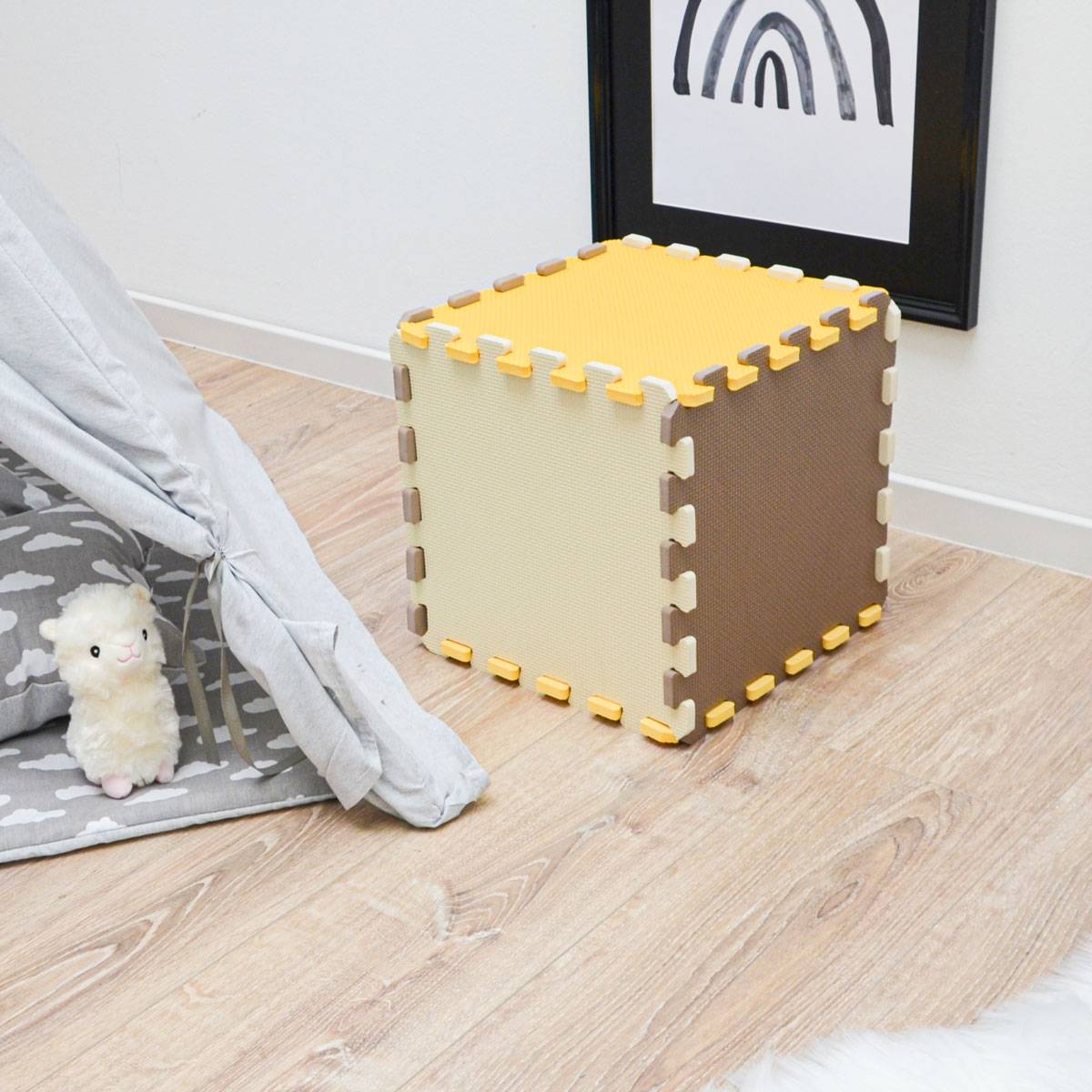 27 Teile Baby Kinder Puzzlematte ab Null - 30x30 Puzzle Spielmatte Krabbelmatte