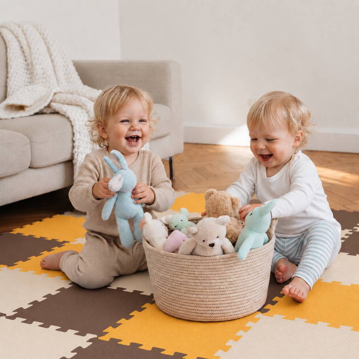 27 Teile Baby Kinder Puzzlematte ab Null - 30x30 Puzzle Spielmatte Krabbelmatte