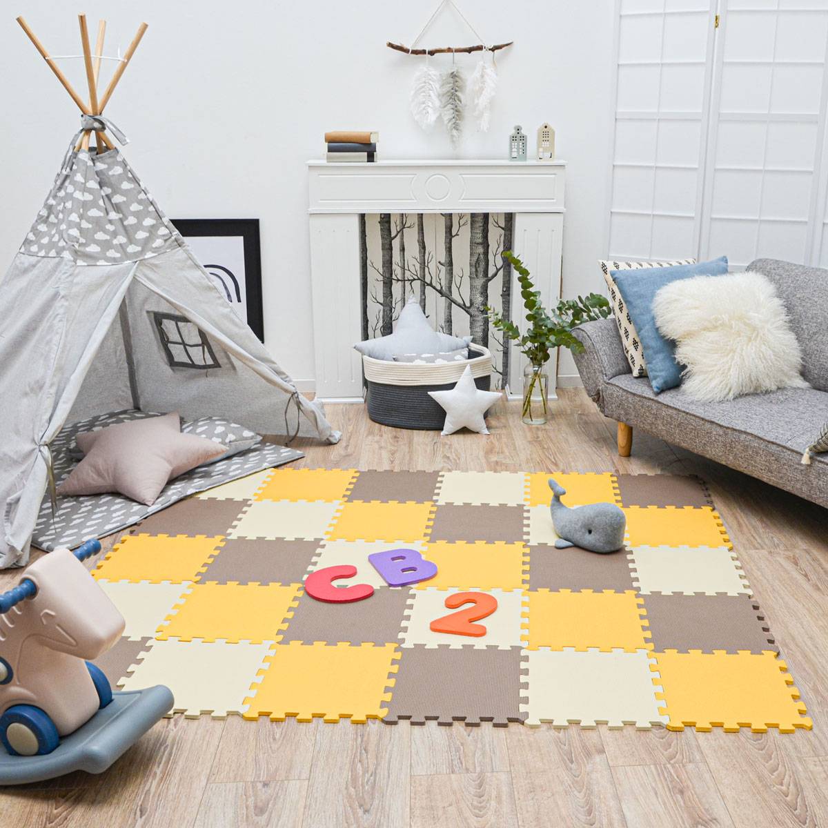 27 Teile Baby Kinder Puzzlematte ab Null - 30x30 Puzzle Spielmatte Krabbelmatte