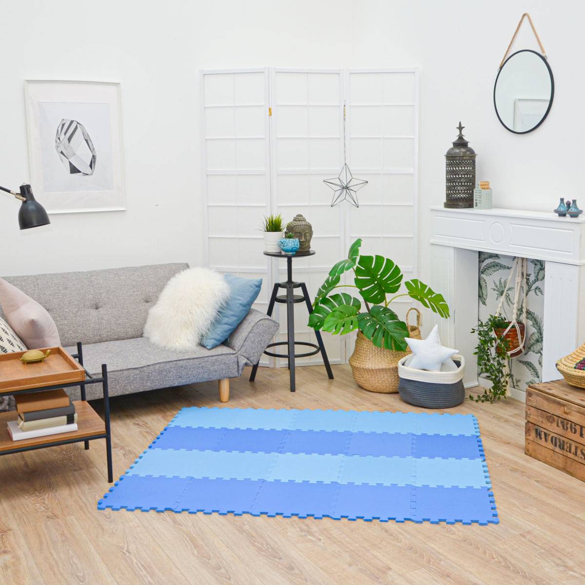 18 Teile Baby Kinder Puzzlematte ab Null - 30x30 Puzzle Spielmatte Krabbelmatte