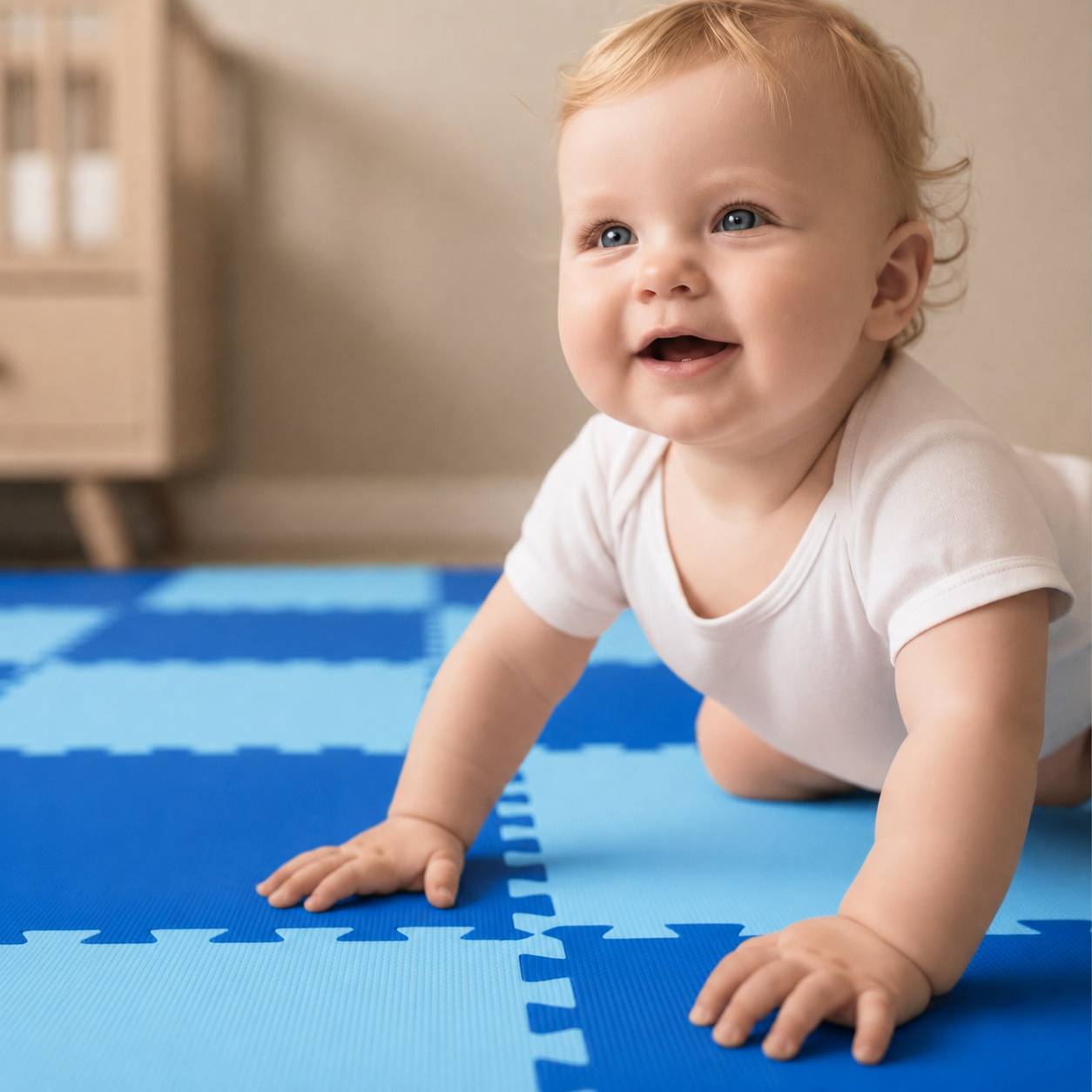 18 Teile Baby Kinder Puzzlematte ab Null - 30x30 Puzzle Spielmatte Krabbelmatte