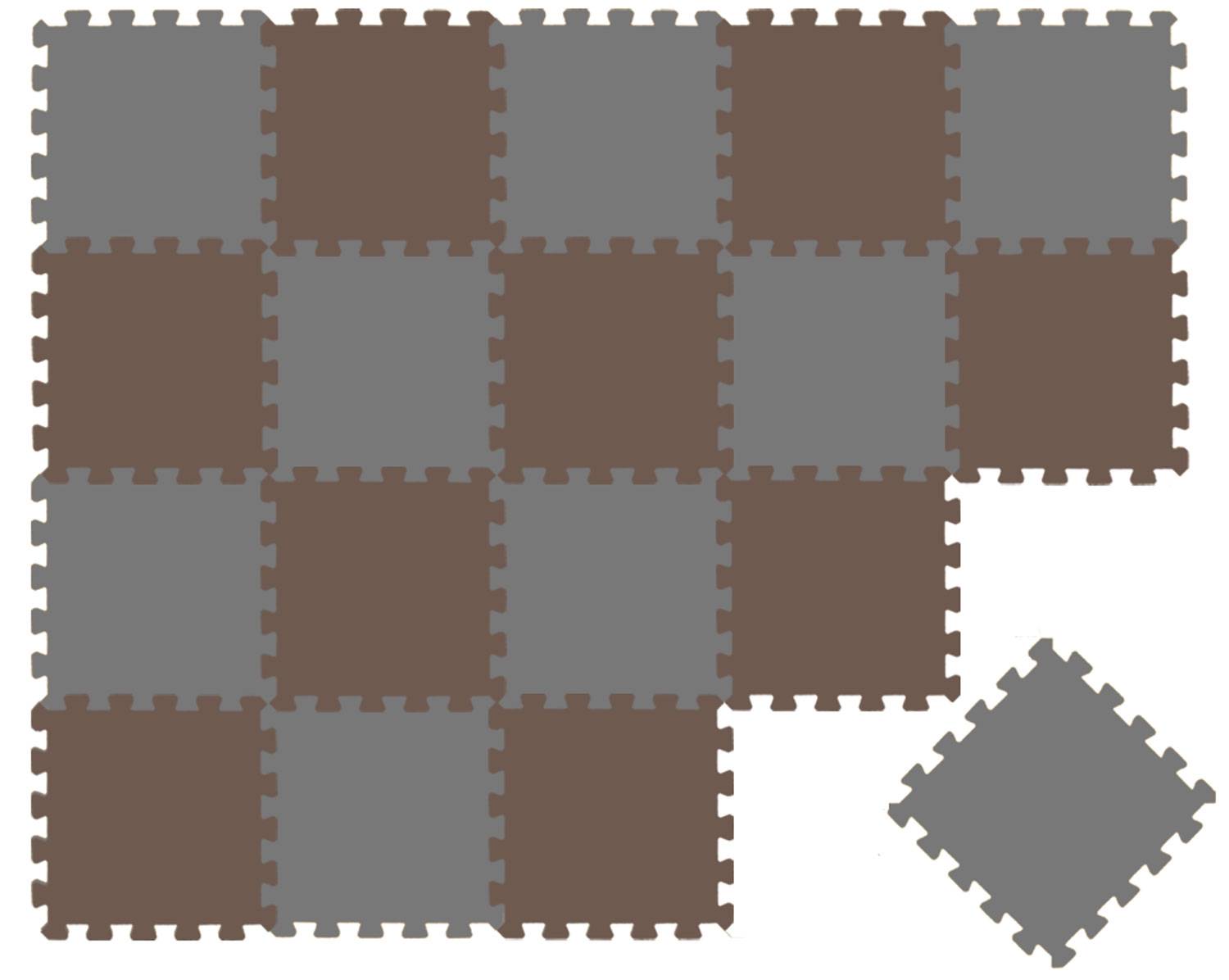 18 Teile Baby Kinder Puzzlematte ab Null - 30x30 Puzzle Spielmatte Krabbelmatte