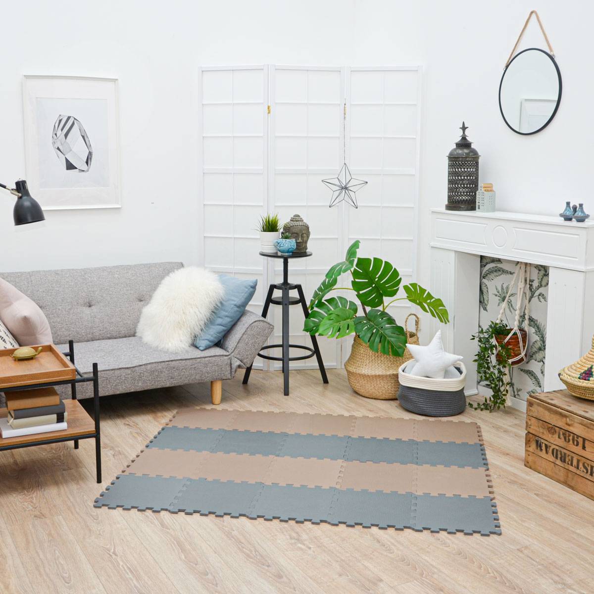 18 Teile Baby Kinder Puzzlematte ab Null - 30x30 Puzzle Spielmatte Krabbelmatte