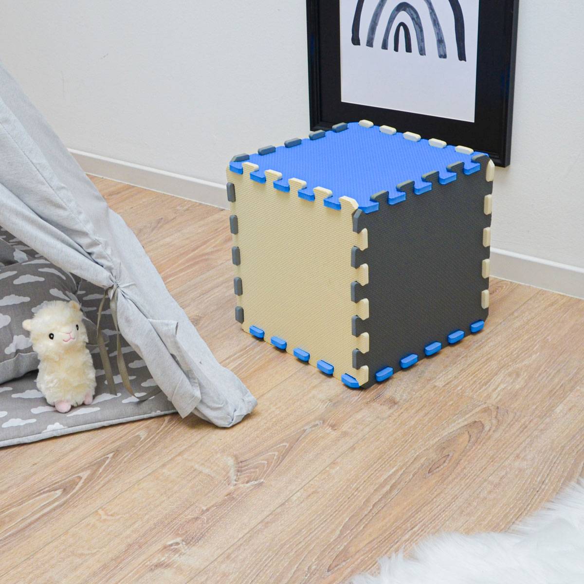 27 Teile Baby Kinder Puzzlematte ab Null - 30x30 Puzzle Spielmatte Krabbelmatte