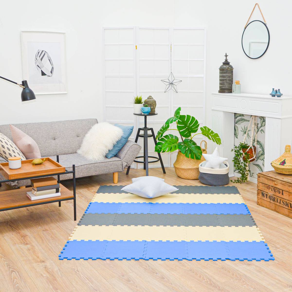 27 Teile Baby Kinder Puzzlematte ab Null - 30x30 Puzzle Spielmatte Krabbelmatte