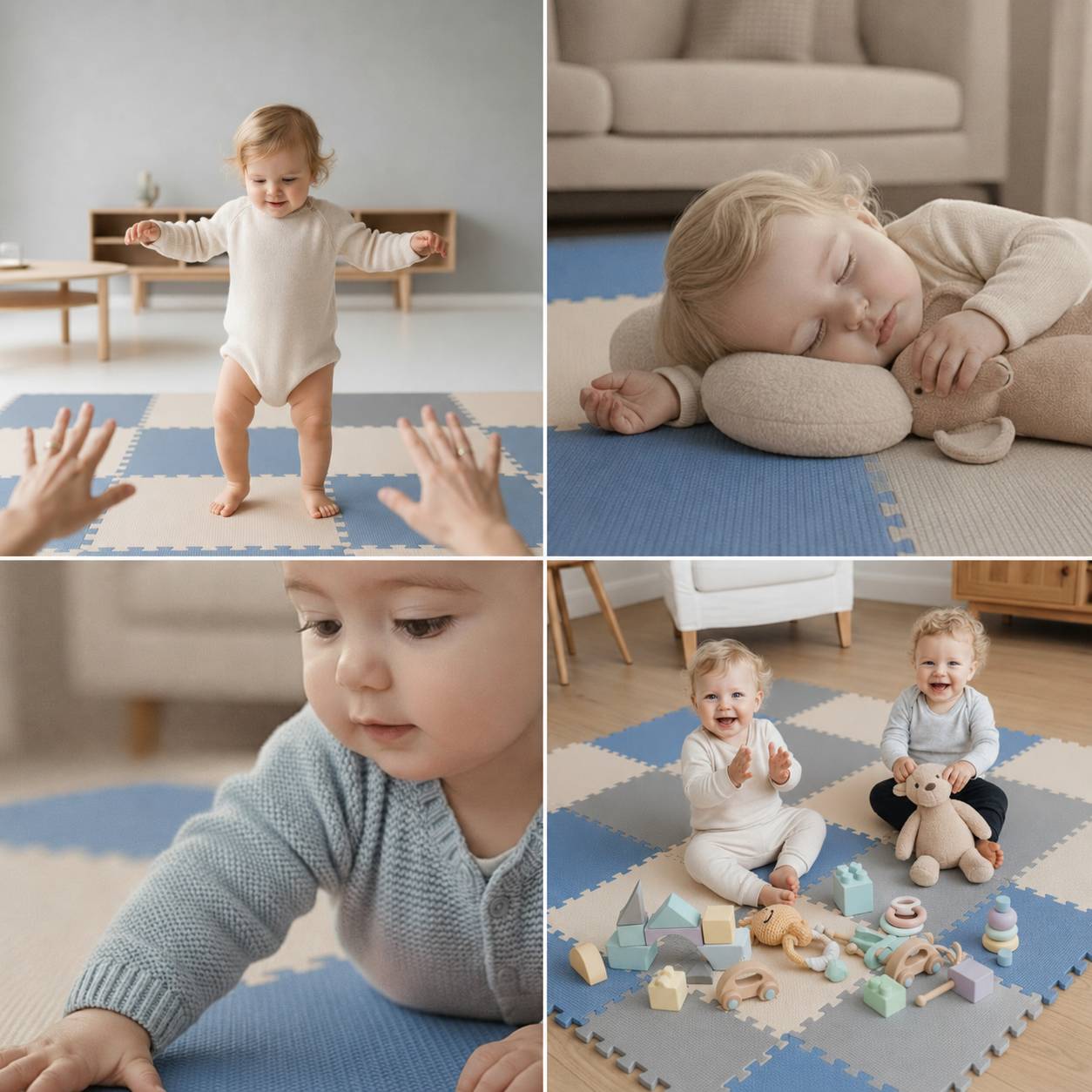 27 Teile Baby Kinder Puzzlematte ab Null - 30x30 Puzzle Spielmatte Krabbelmatte