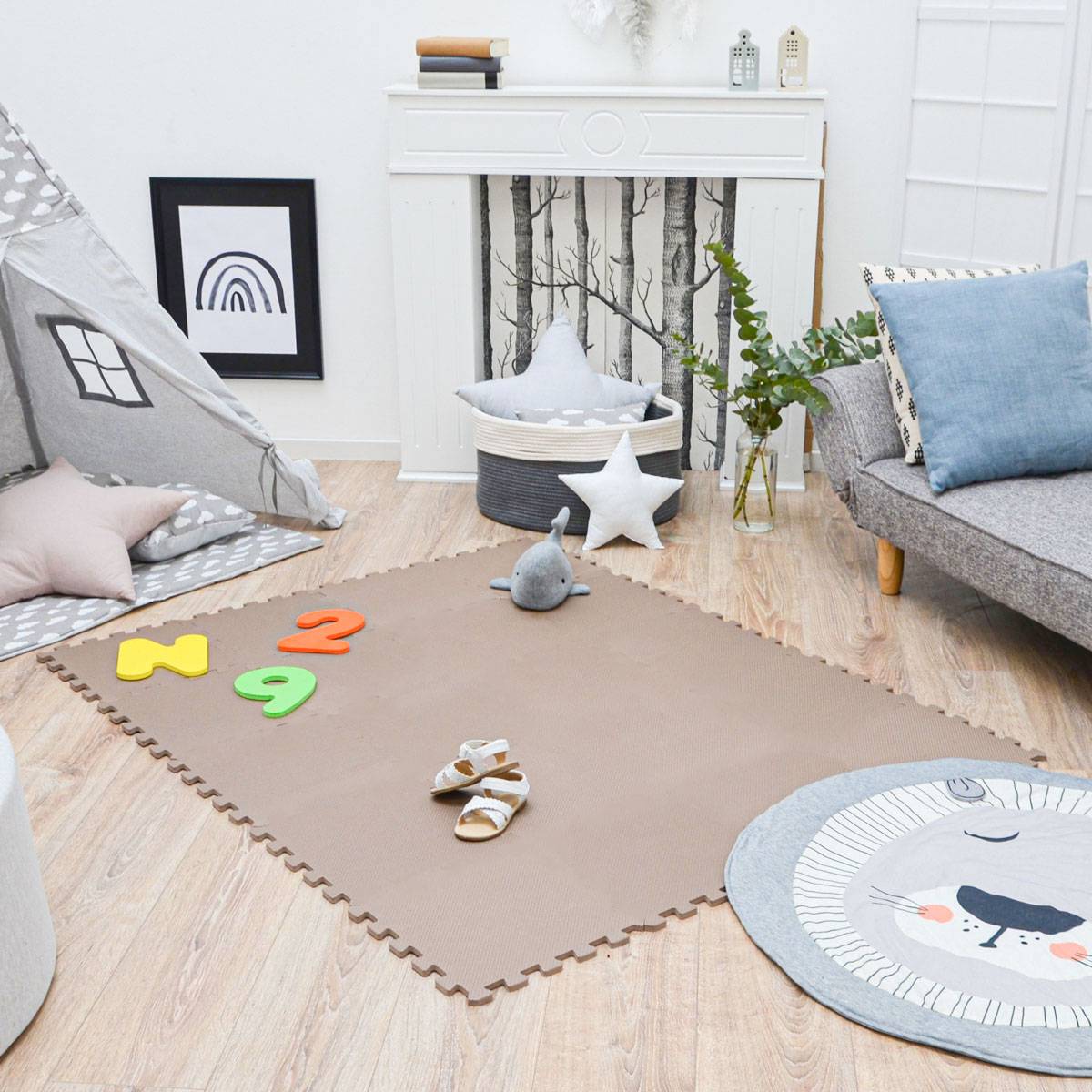 18 Teile Baby Kinder Puzzlematte ab Null - 30x30 Puzzle Spielmatte Krabbelmatte