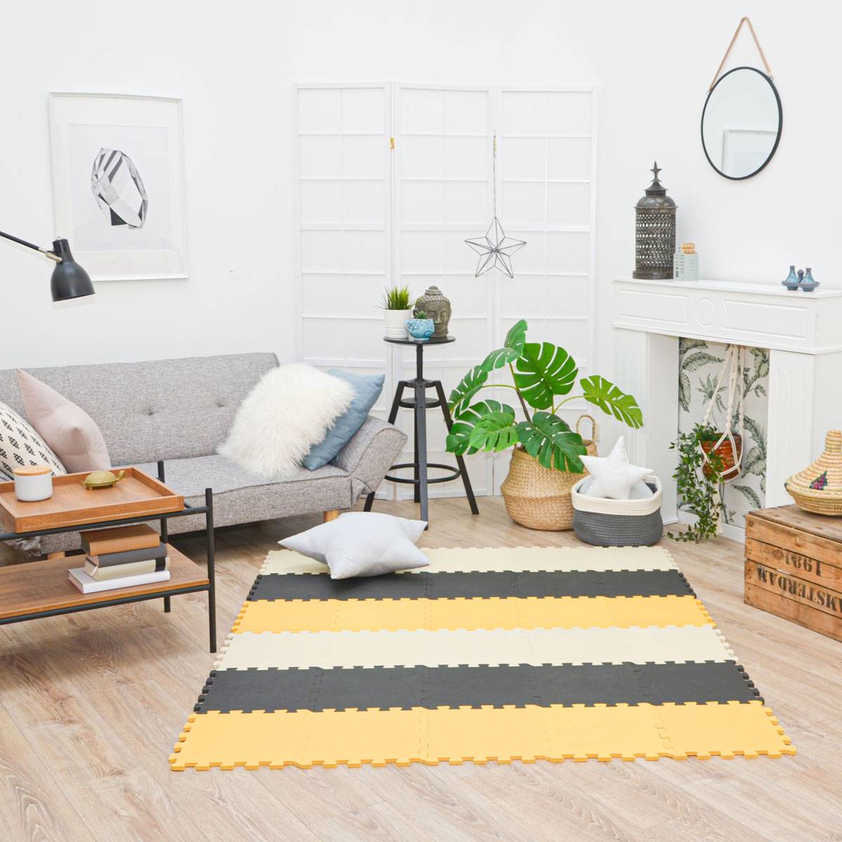 27 Teile Baby Kinder Puzzlematte ab Null - 30x30 Puzzle Spielmatte Krabbelmatte