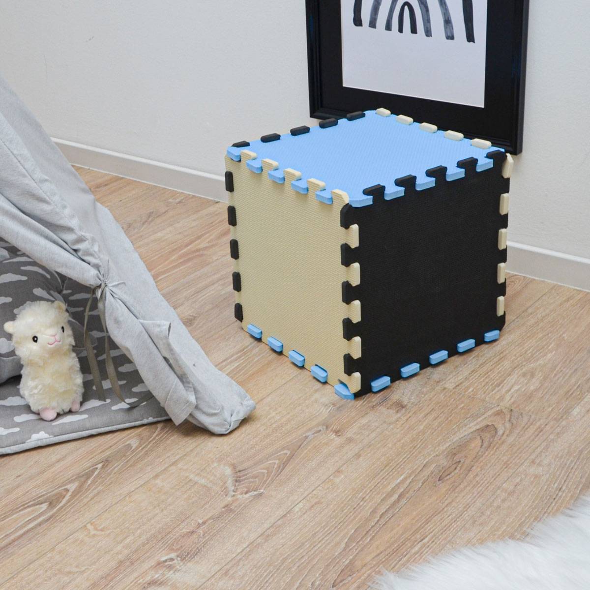 27 Teile Baby Kinder Puzzlematte ab Null - 30x30 Puzzle Spielmatte Krabbelmatte