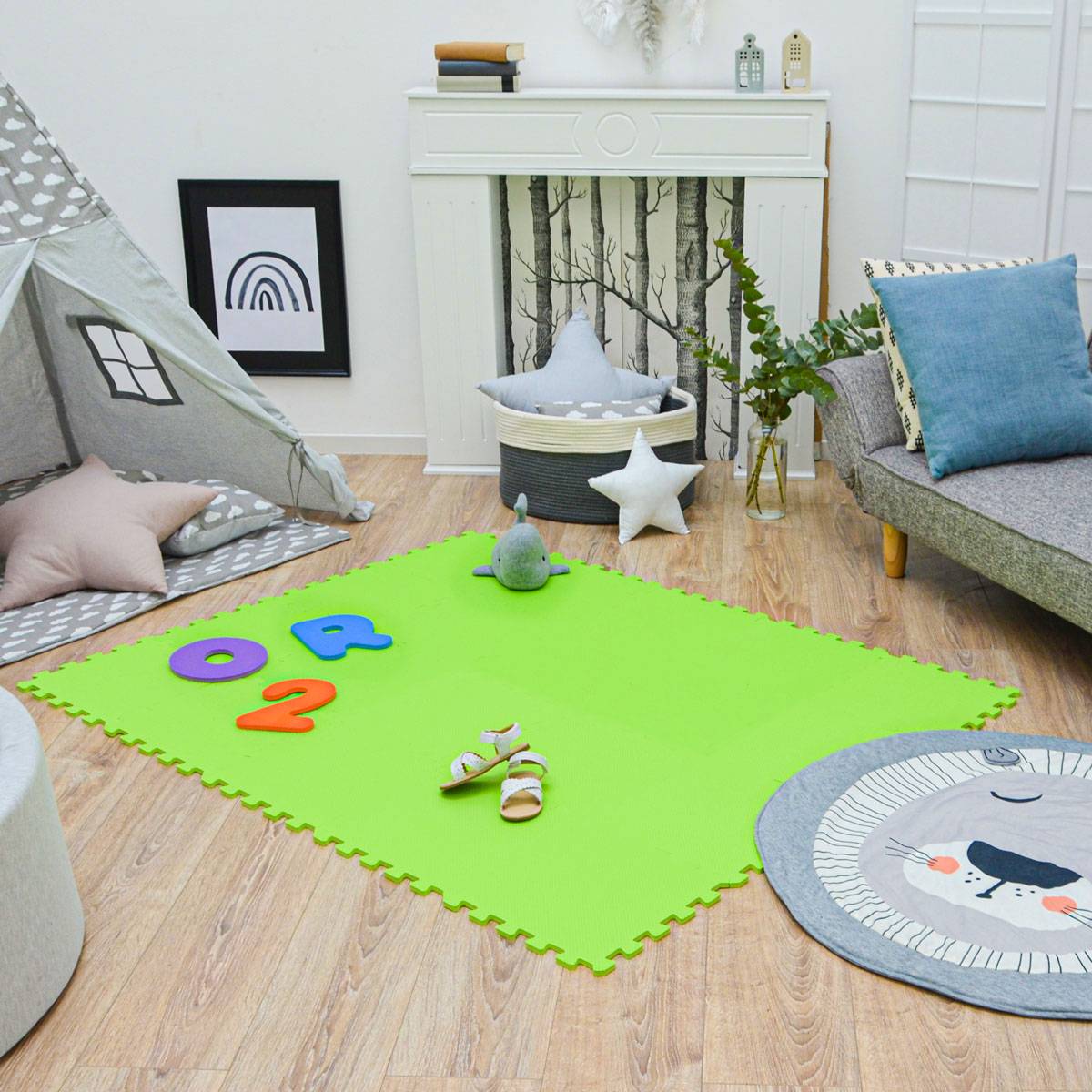 18 Teile Baby Kinder Puzzlematte ab Null - 30x30 Puzzle Spielmatte Krabbelmatte