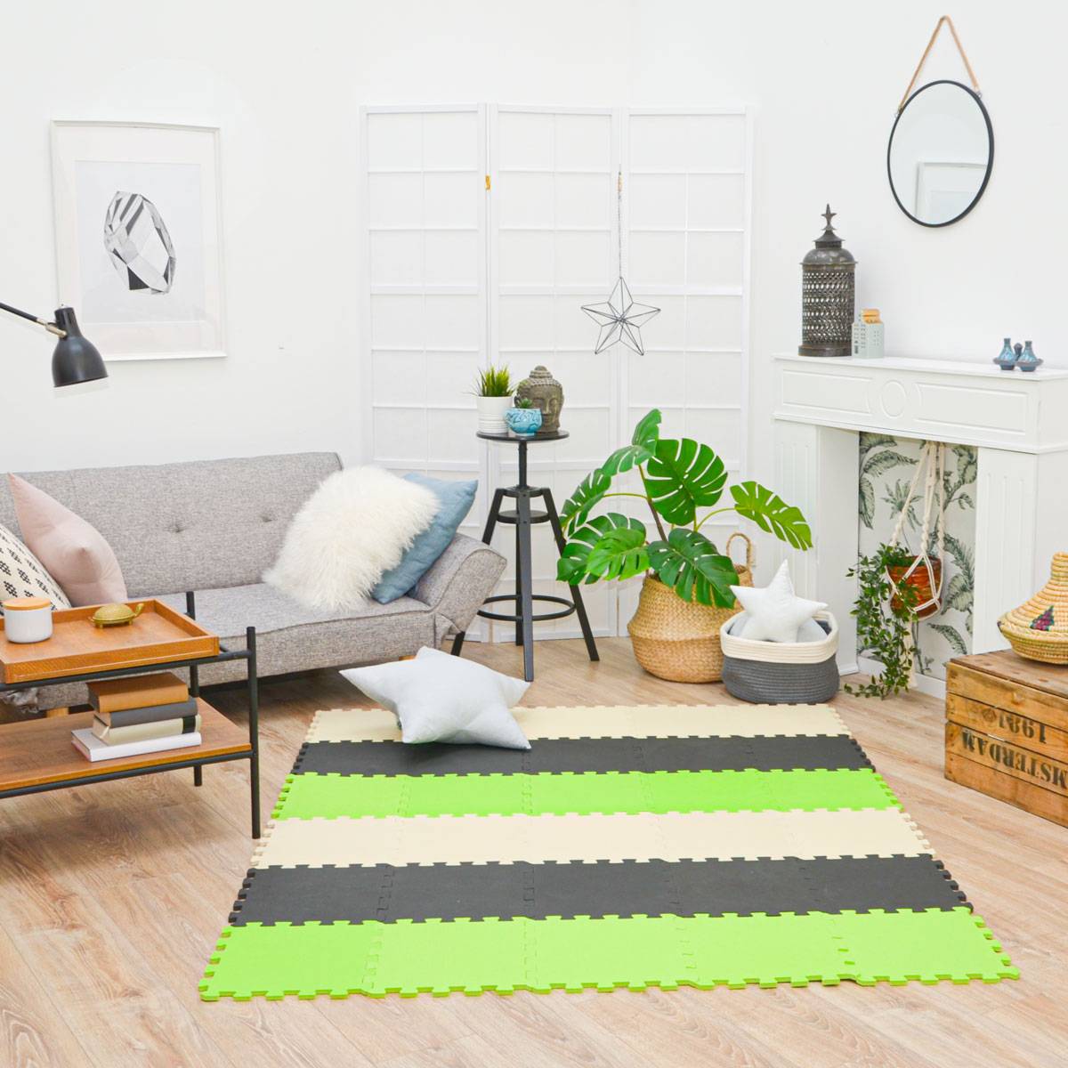 27 Teile Baby Kinder Puzzlematte ab Null - 30x30 Puzzle Spielmatte Krabbelmatte