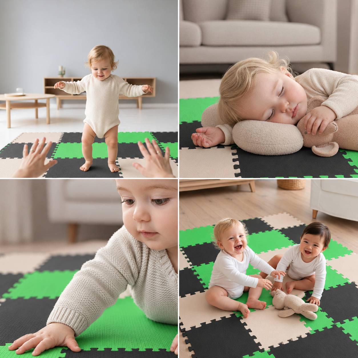 27 Teile Baby Kinder Puzzlematte ab Null - 30x30 Puzzle Spielmatte Krabbelmatte