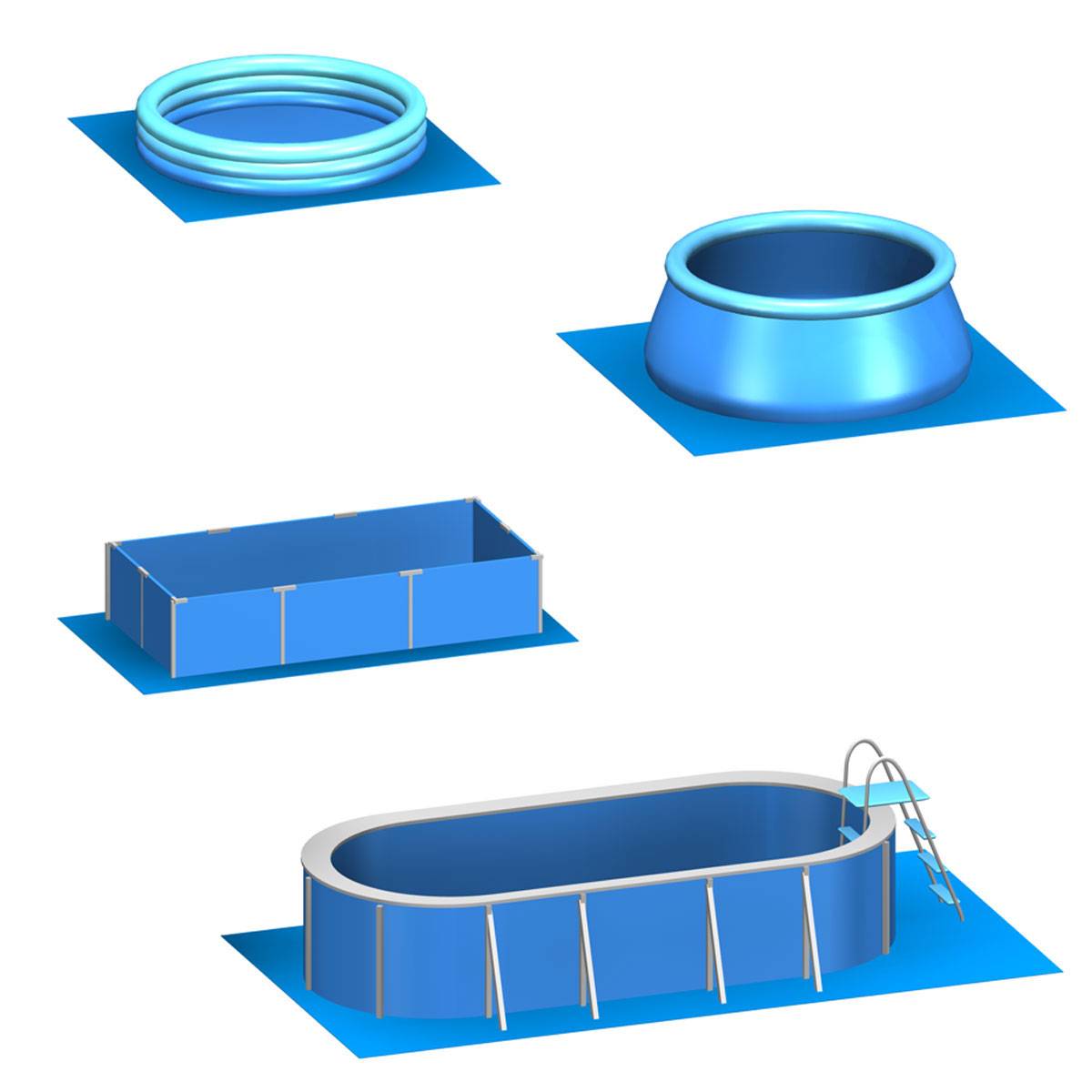 6,6 m² Poolunterlage - 28 EVA Matten 50x50 Pool Unterlage - Unterlegmatten Set