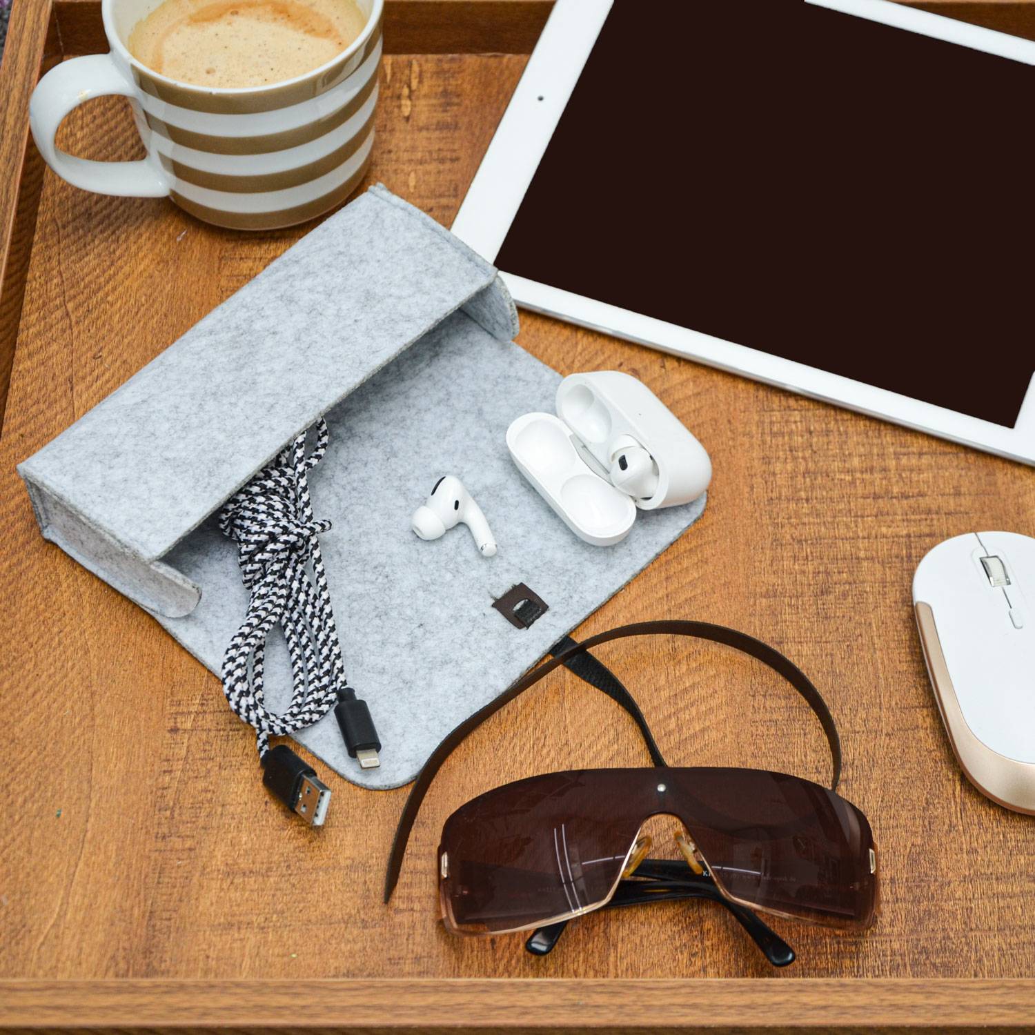 3er Set Brillenetui Filz 17x3,5x8 Sonnenbrillen Etui Groß - Aufbewahrungstasche