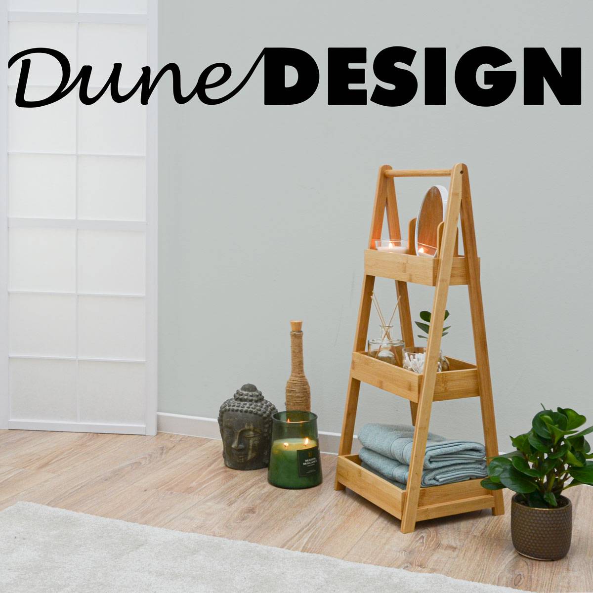 100% Bambus Badregal mit 3 Körben - 30x26x78 Küche Bad WC - Holz Regal für Bad