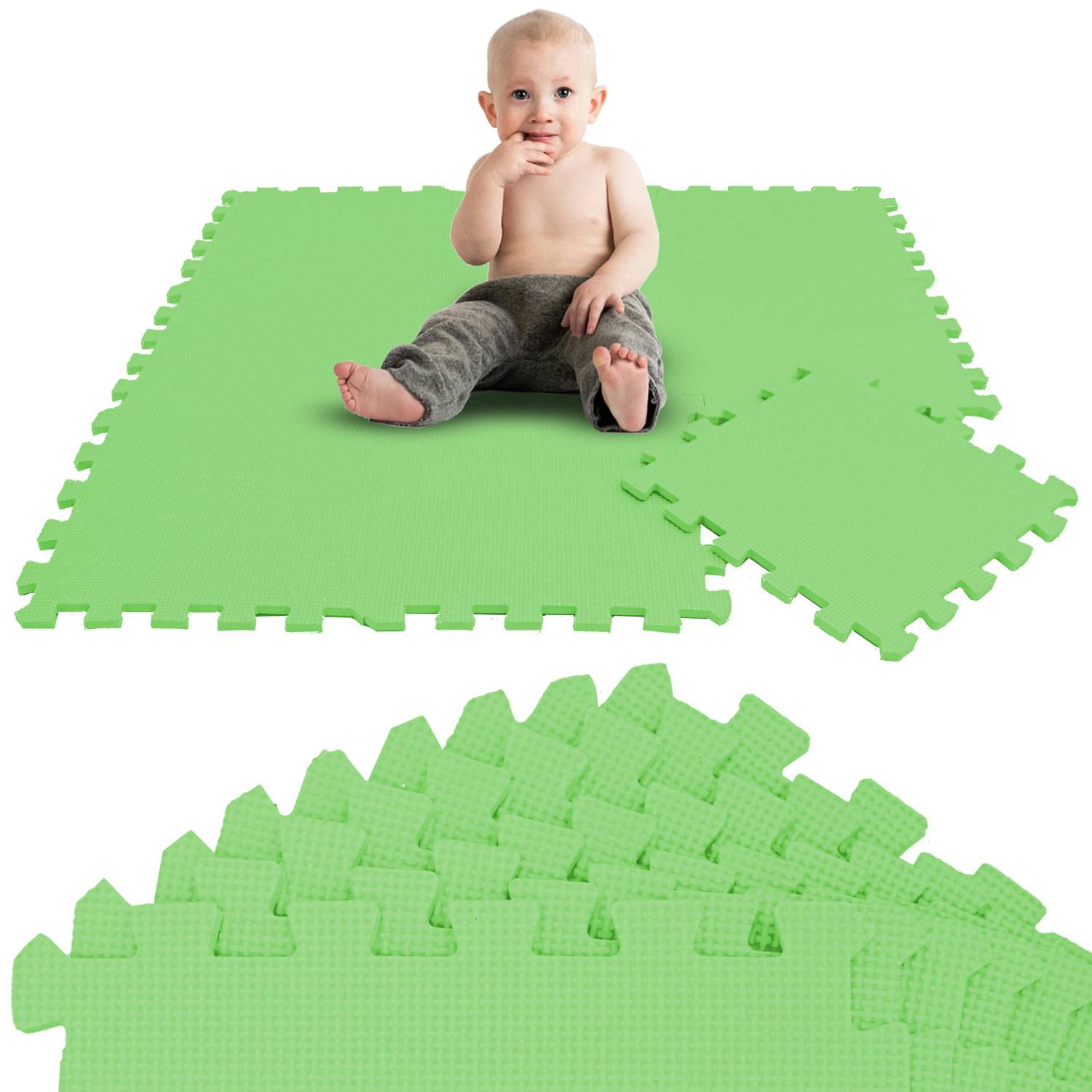9 Teile Baby Kinder Puzzlematte ab Null - 30x30 Puzzle Spielmatte Krabbelmatte
