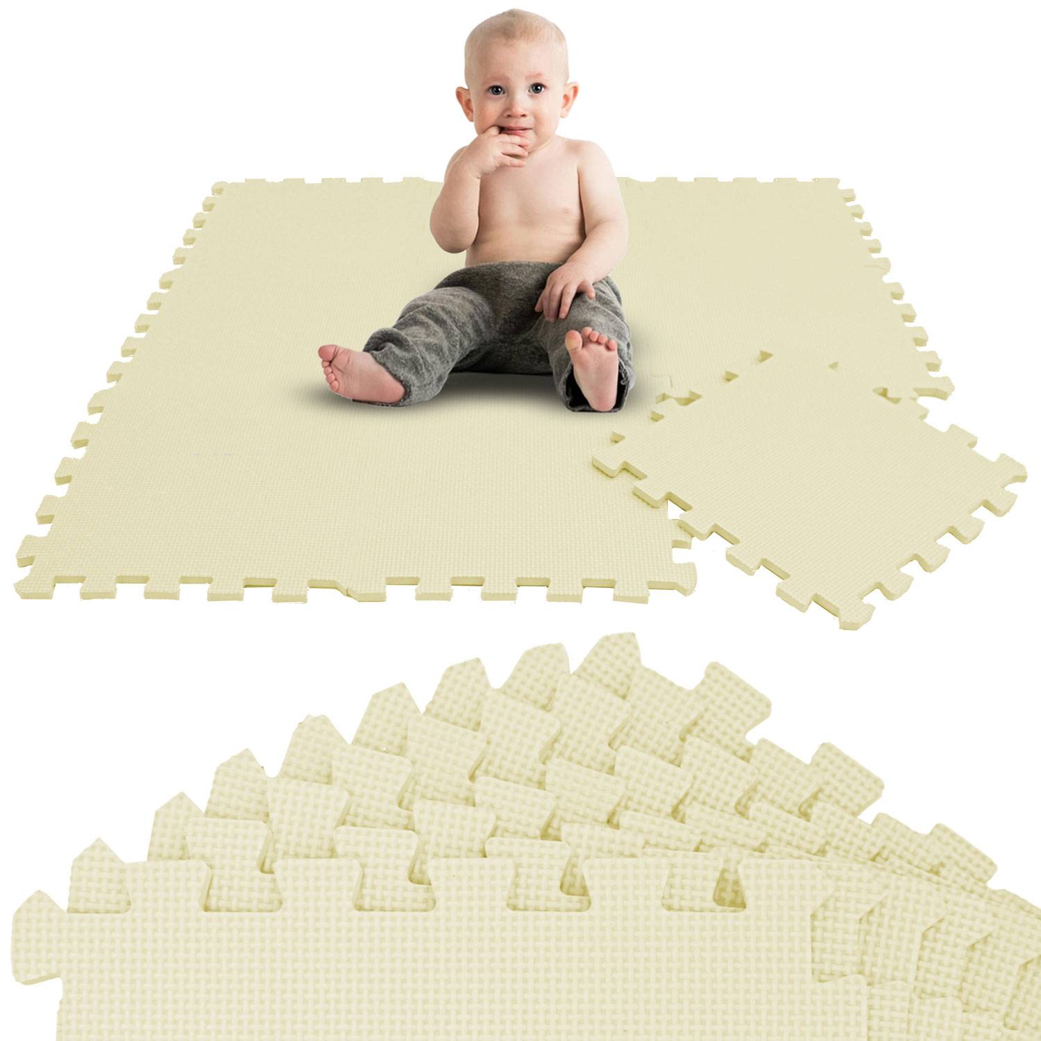 9 Teile Baby Kinder Puzzlematte ab Null - 30x30 Puzzle Spielmatte Krabbelmatte
