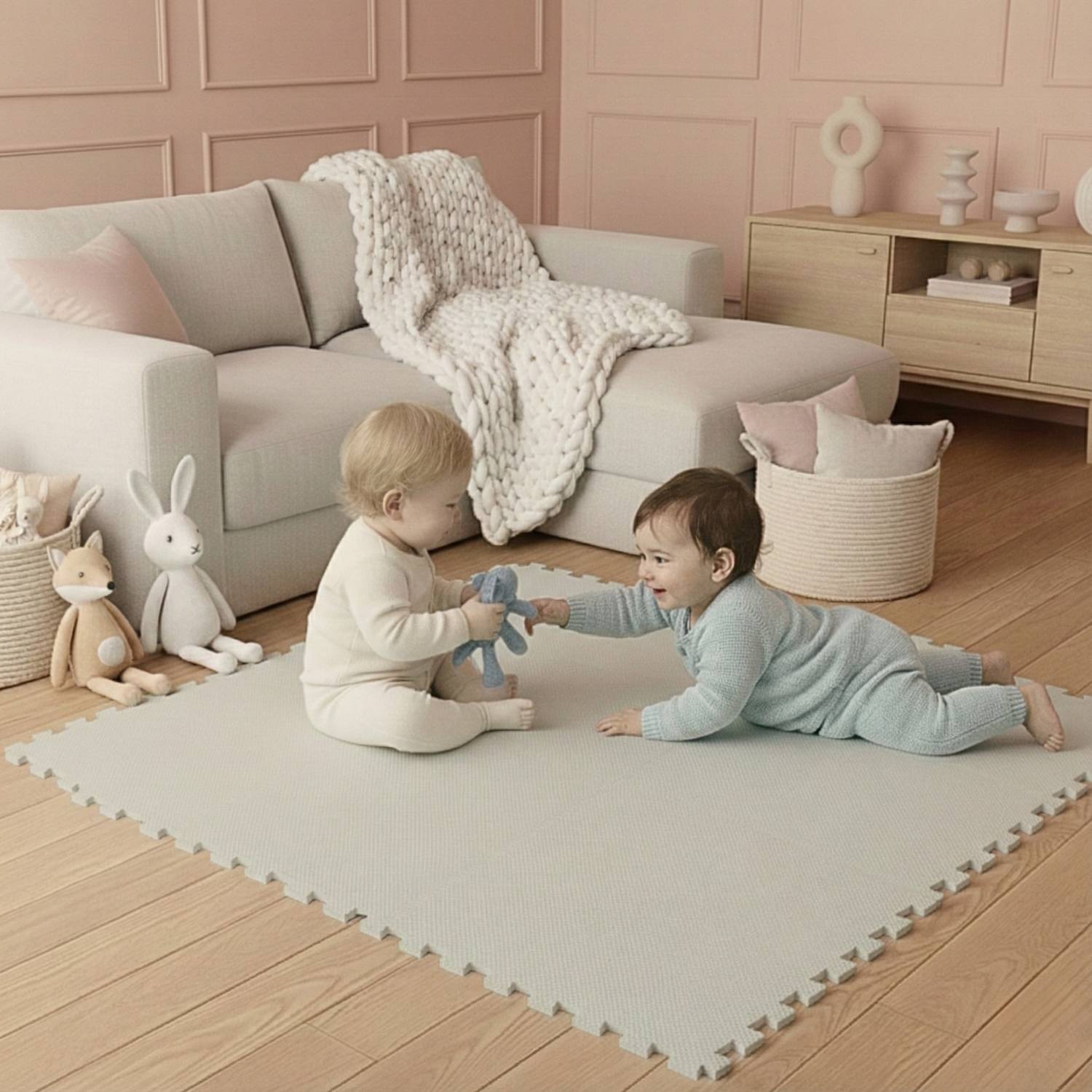 9 Teile Baby Kinder Puzzlematte ab Null - 30x30 Puzzle Spielmatte Krabbelmatte