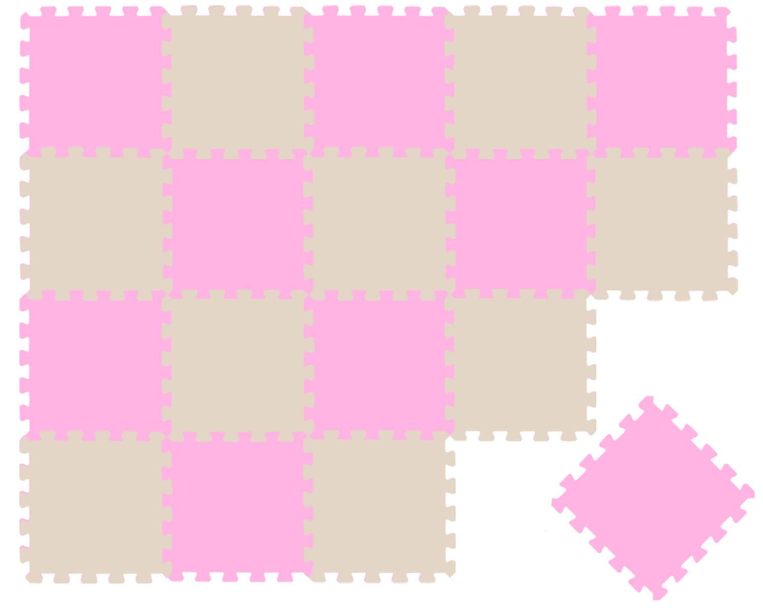 18 Teile Baby Kinder Puzzlematte ab Null - 30x30 Puzzle Spielmatte Krabbelmatte